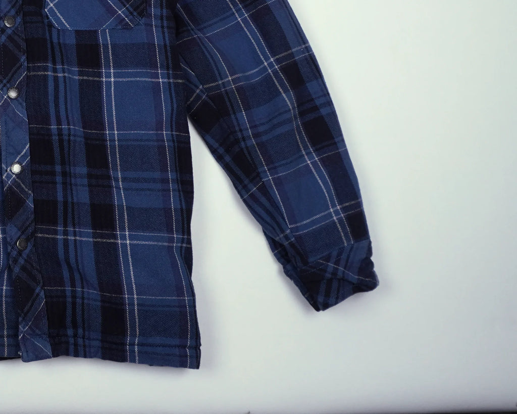 Dickies Blue Hooded Shirt Jacket L Cotton