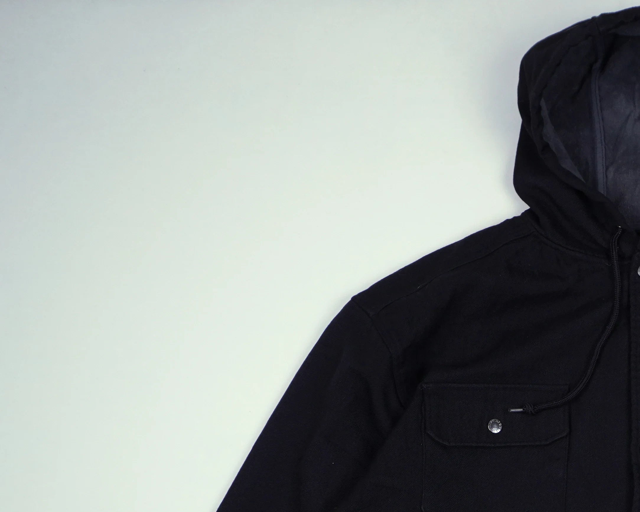 Dickies Black Hooded Shirt Jacket L Cotton