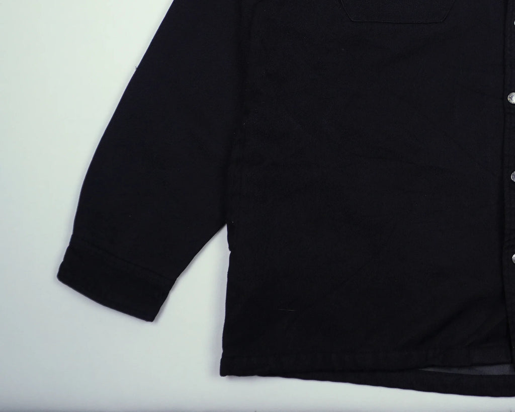 Dickies Black Hooded Shirt Jacket L Cotton