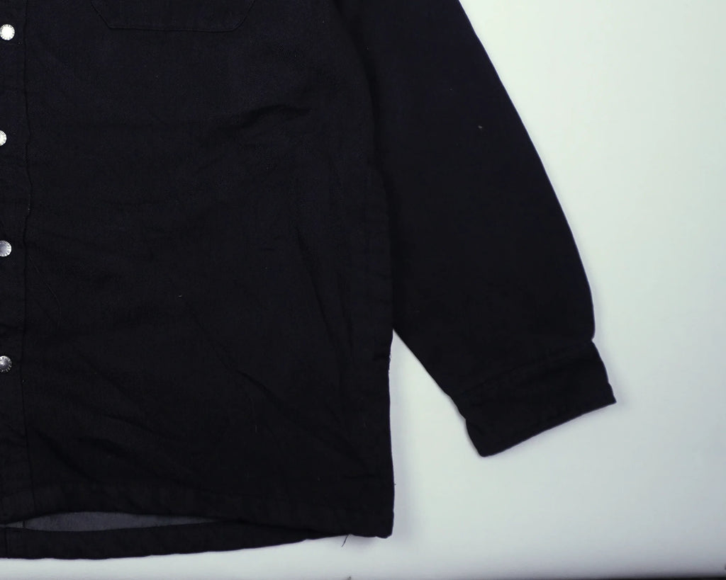 Dickies Black Hooded Shirt Jacket L Cotton