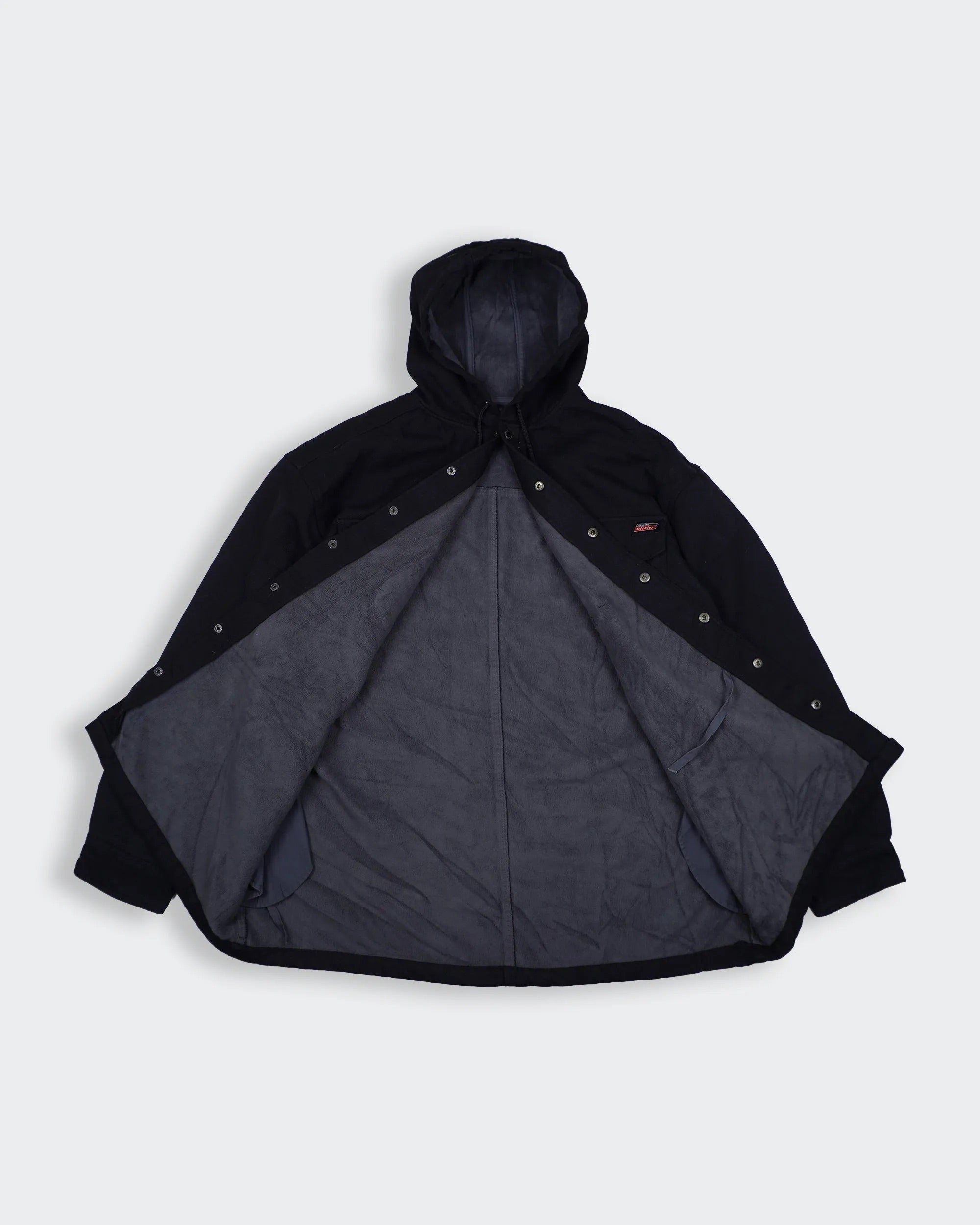 Dickies Black Hooded Shirt Jacket L Cotton