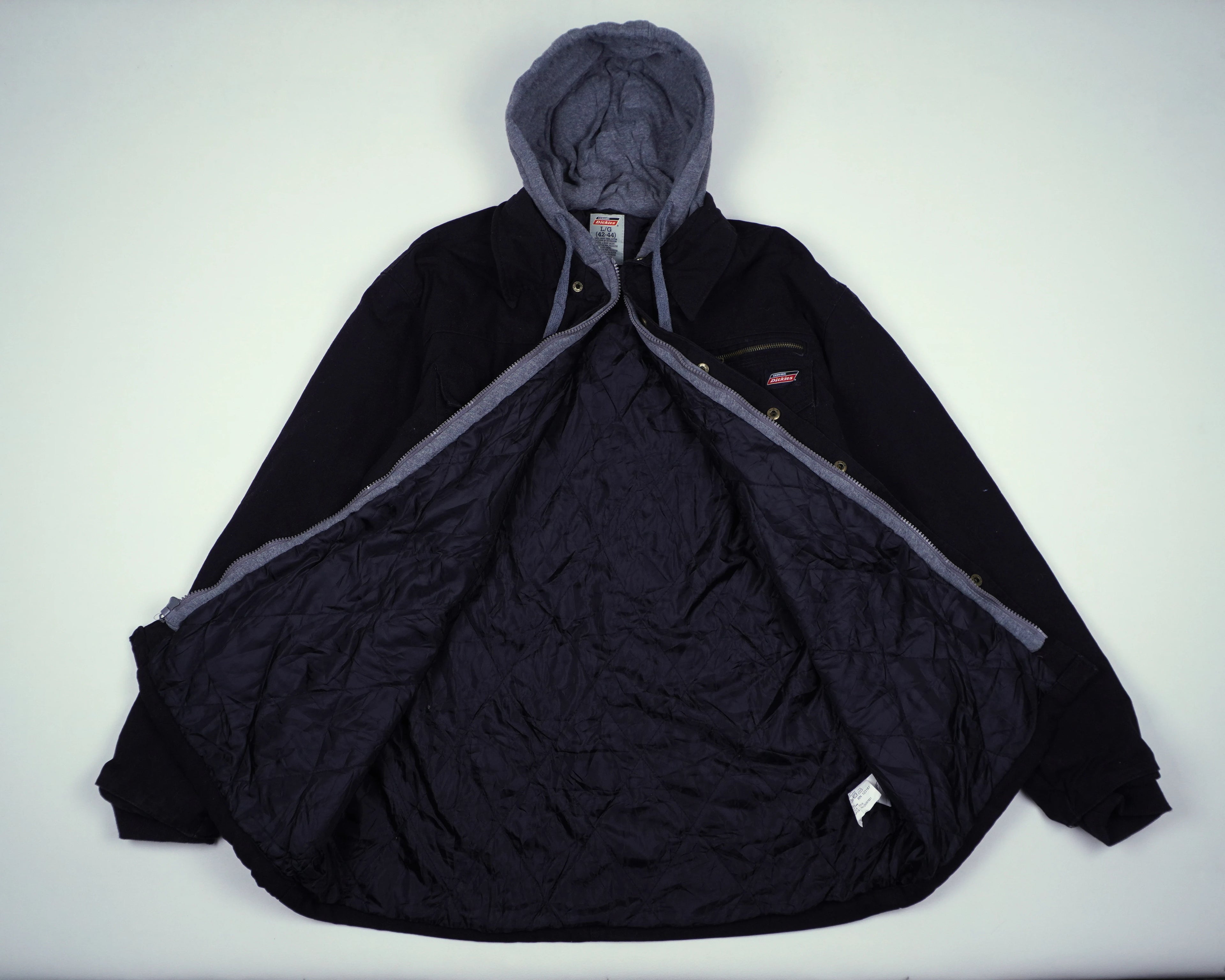 Dickies Black Hooded Shirt Jacket M Cotton