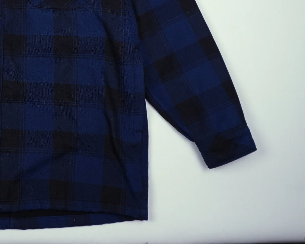 Dickies Blue Hooded Shirt Jacket M Flannel
