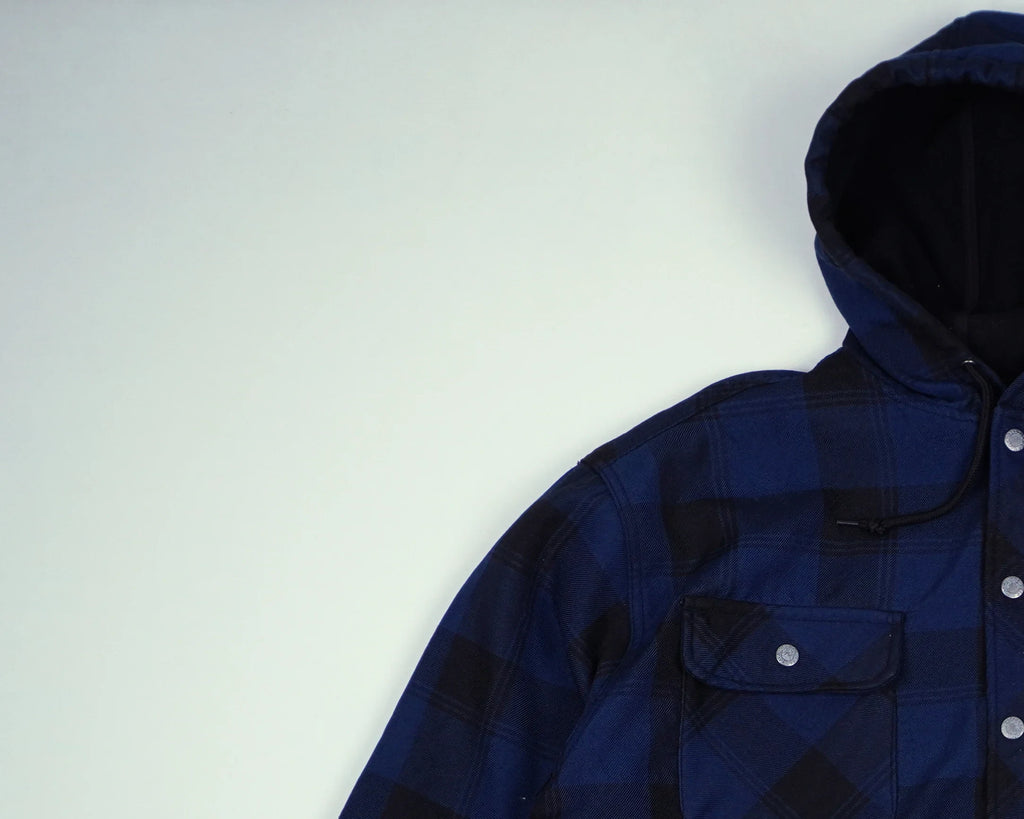 Dickies Blue Hooded Shirt Jacket M Flannel