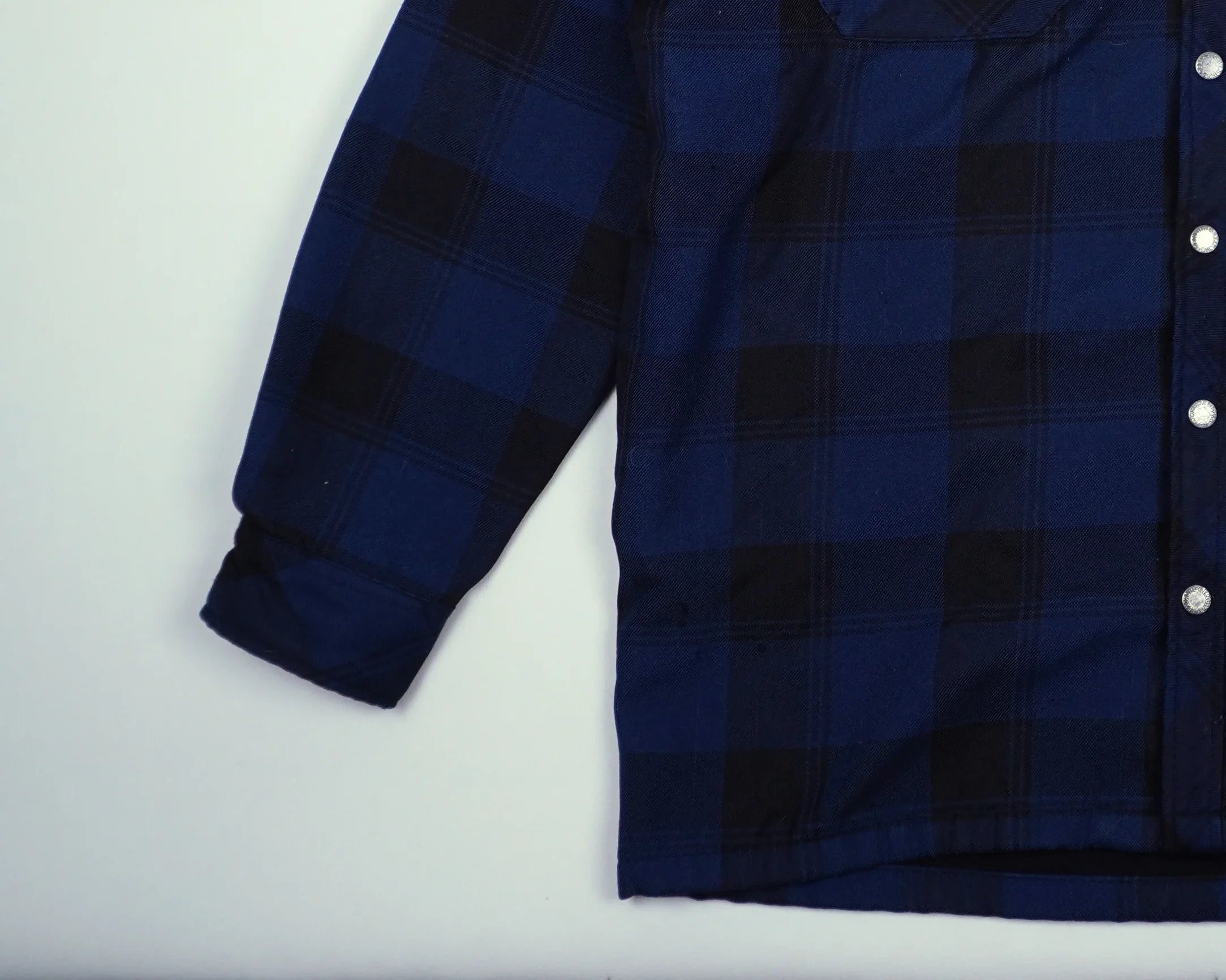 Dickies Blue Hooded Shirt Jacket M Flannel