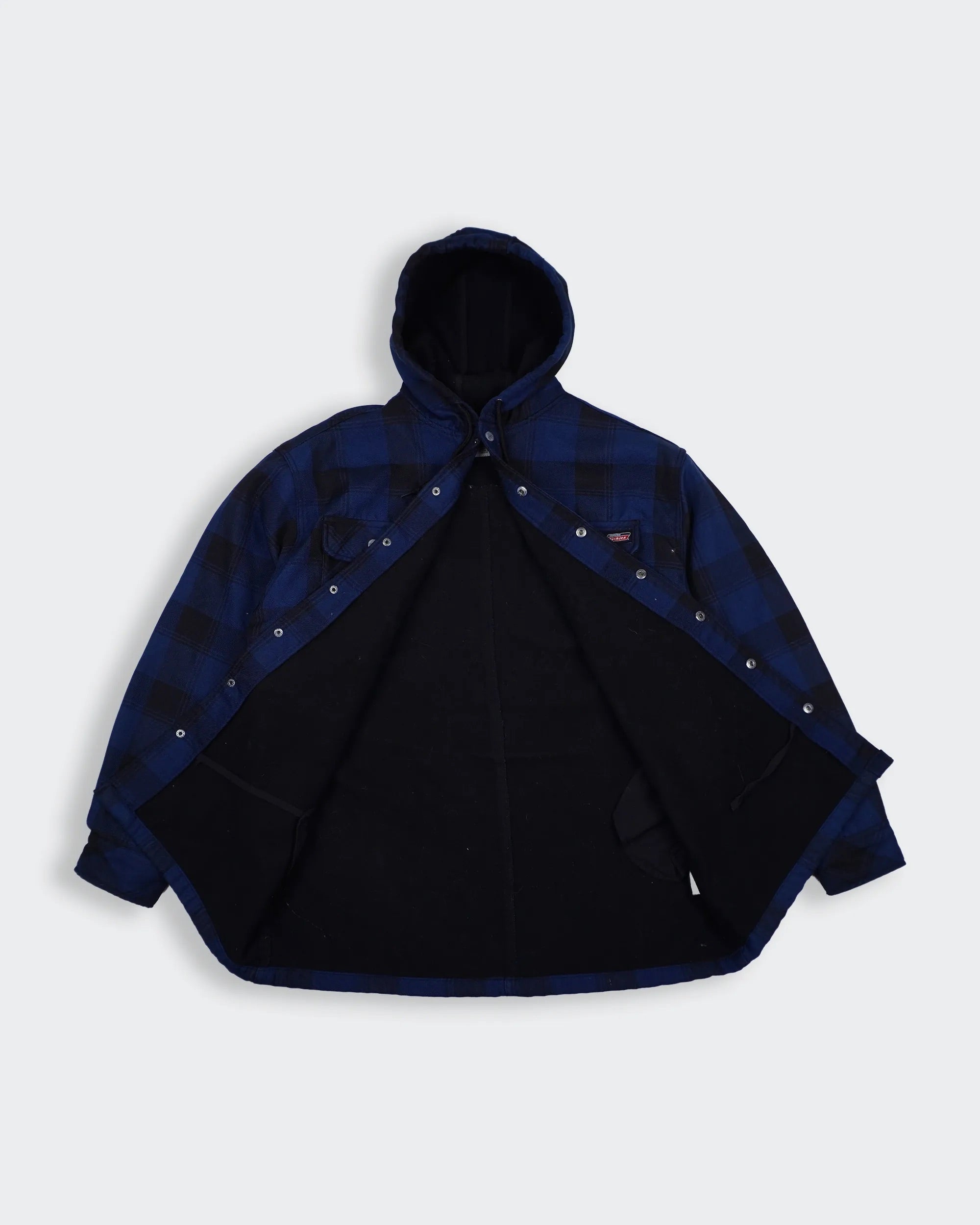 Dickies Blue Hooded Shirt Jacket M Flannel
