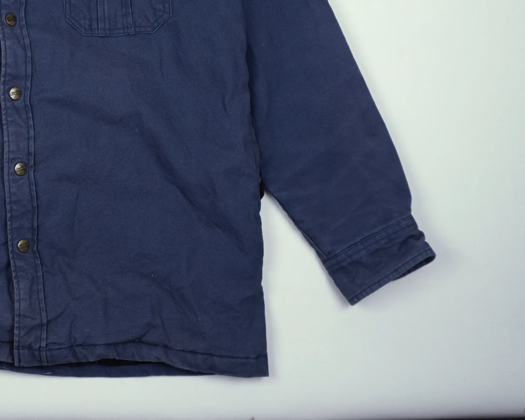 Dickies Blue Hooded Shirt Jacket L Cotton