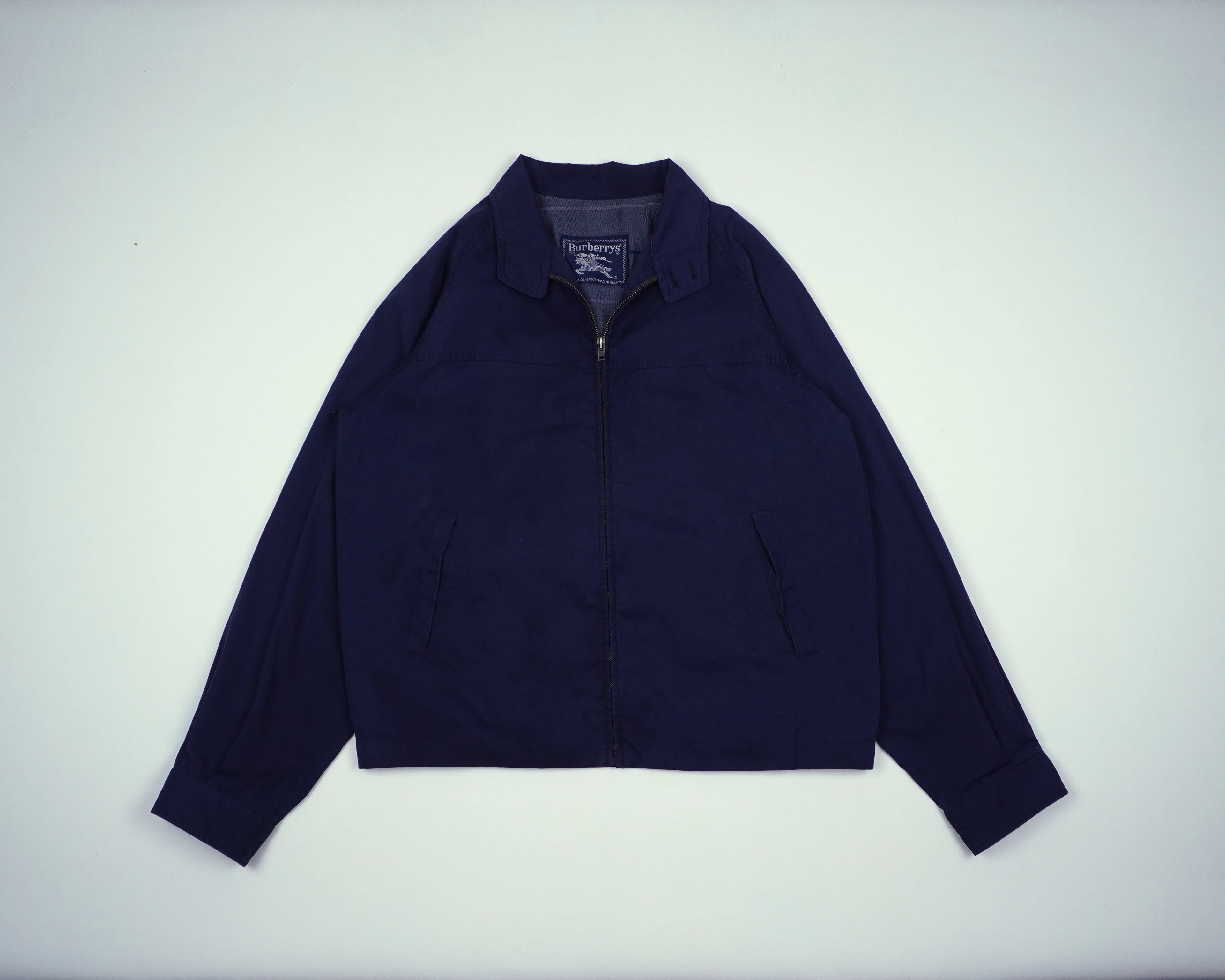 Burberry Navy Harrington Jacket S Cotton