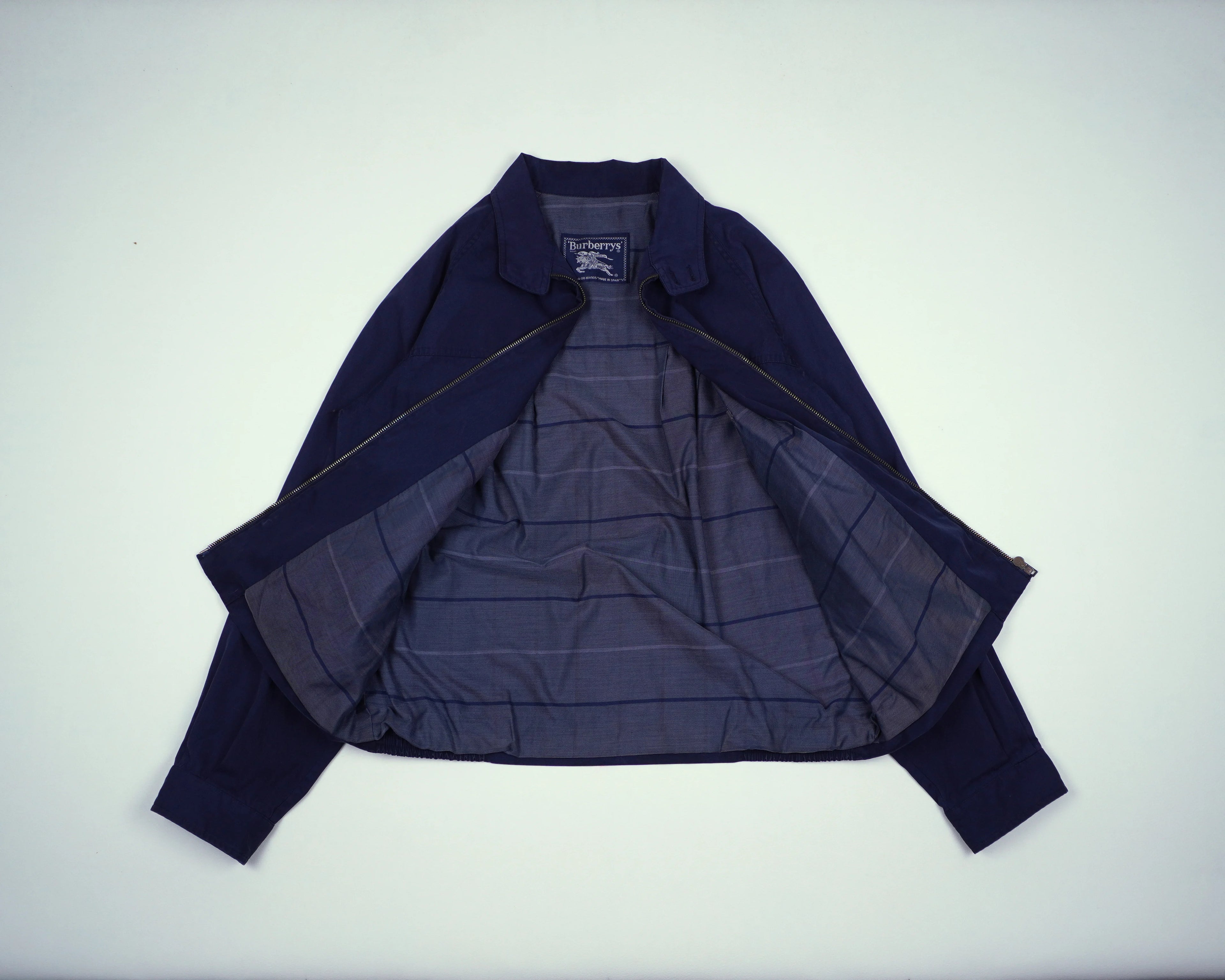 Burberry Navy Harrington Jacket S Cotton