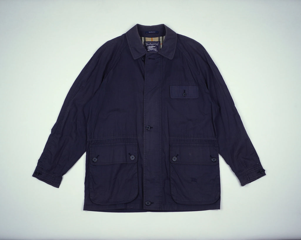Burberry Navy Field Jacket L Cotton