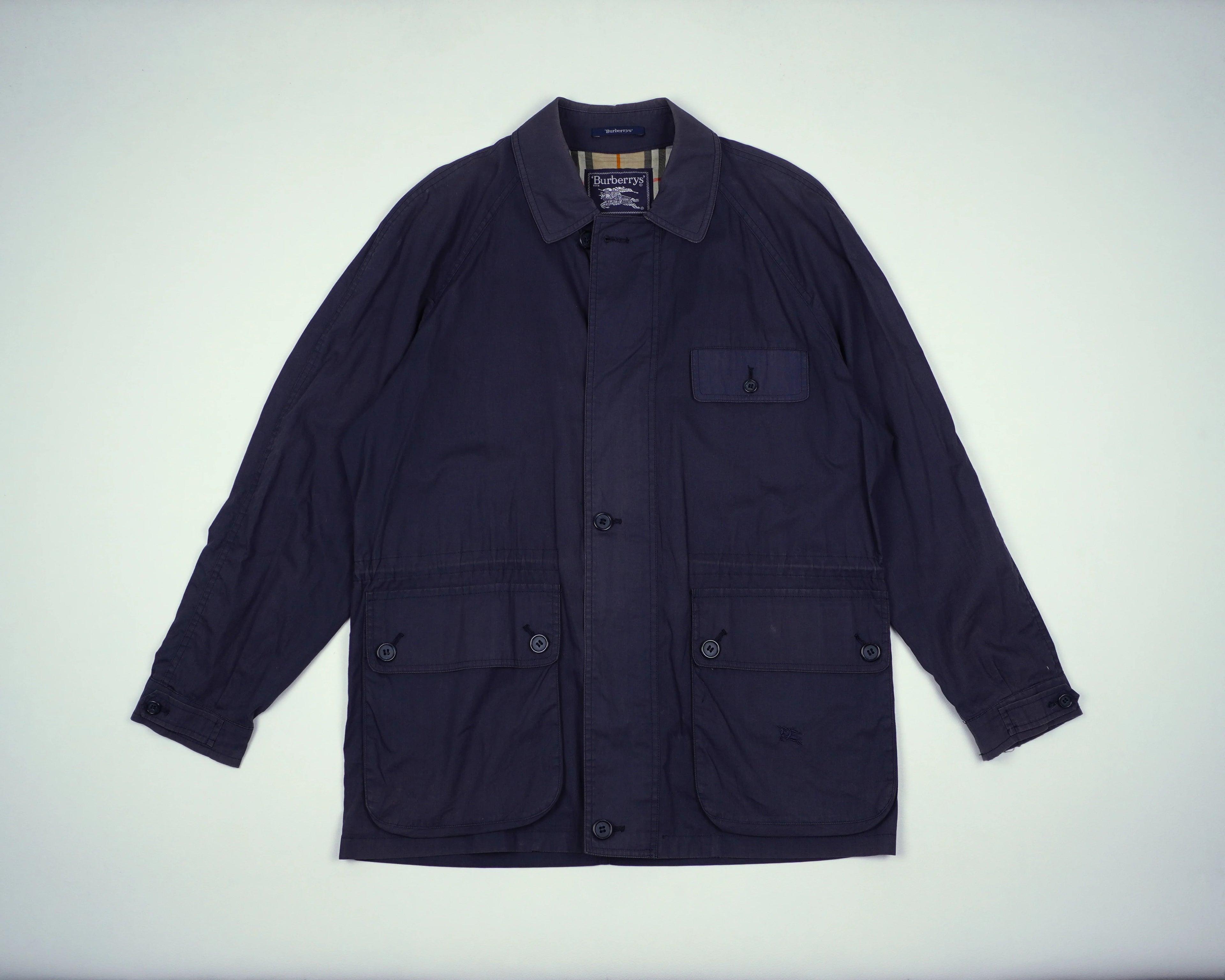 Burberry Navy Field Jacket L Cotton