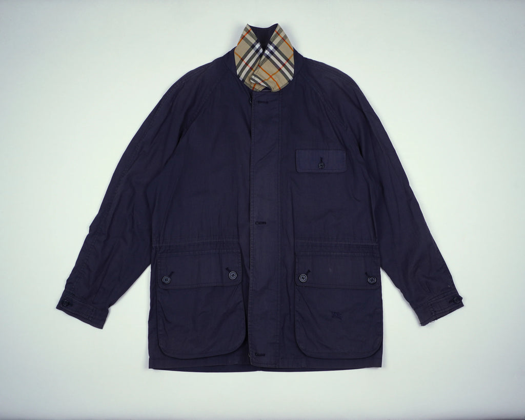 Burberry Navy Field Jacket L Cotton