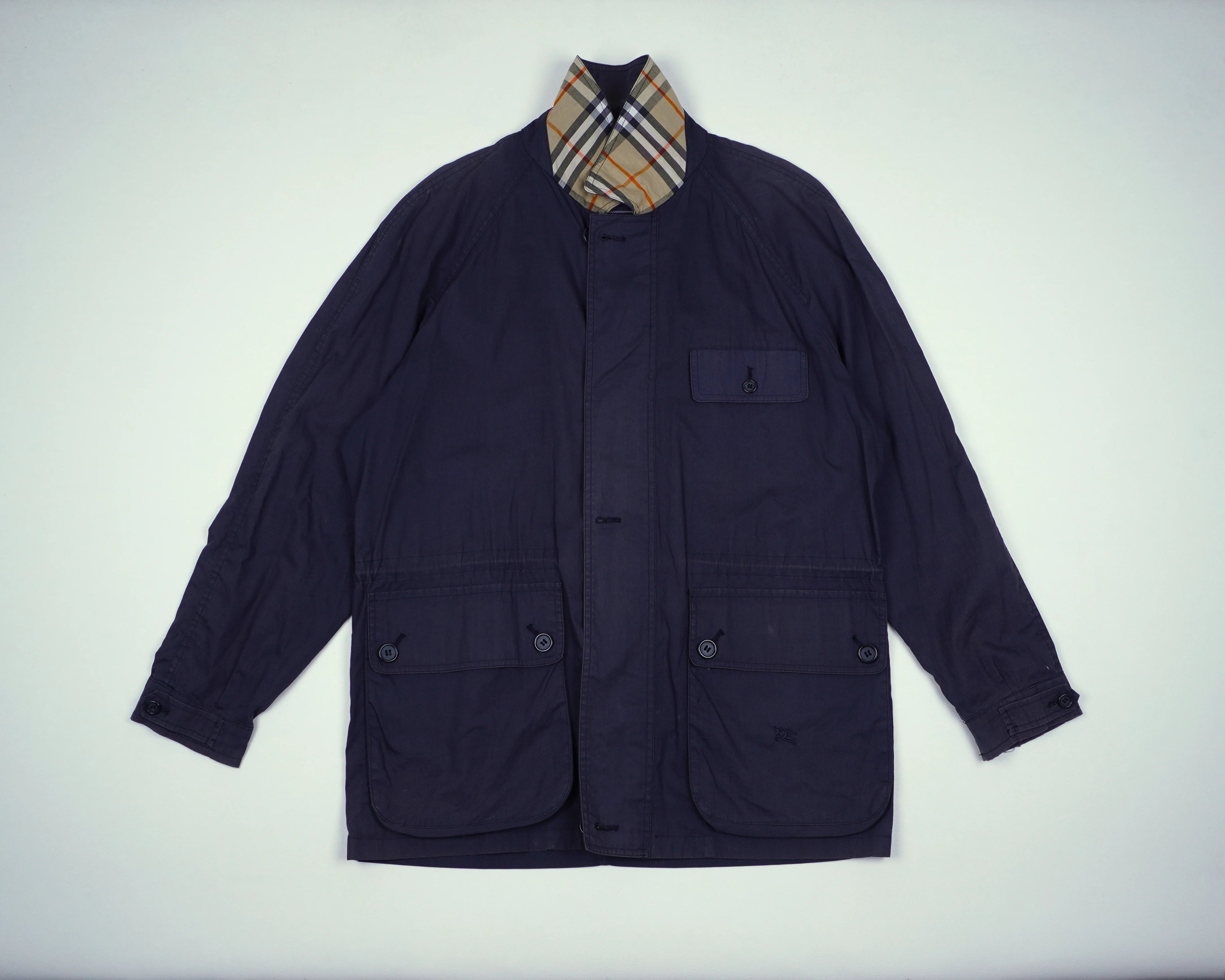 Burberry Navy Field Jacket L Cotton