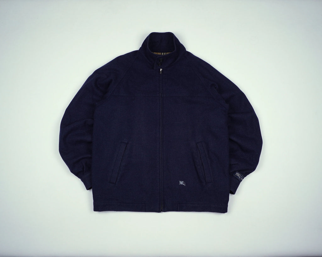 Burberry Navy Harrington Jacket S Wool