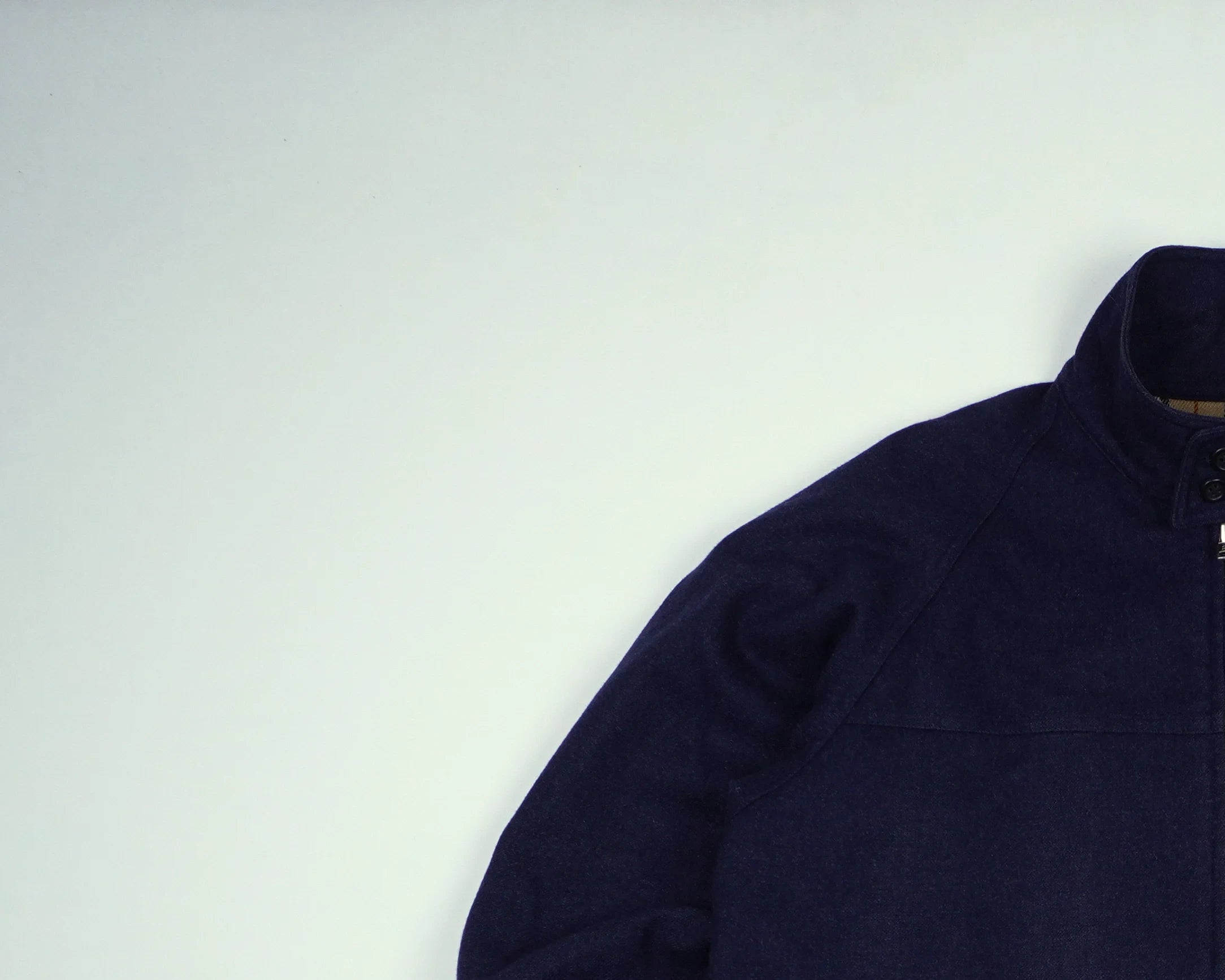 Burberry Navy Harrington Jacket S Wool
