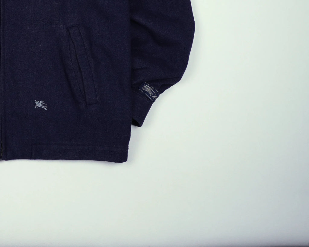 Burberry Navy Harrington Jacket S Wool