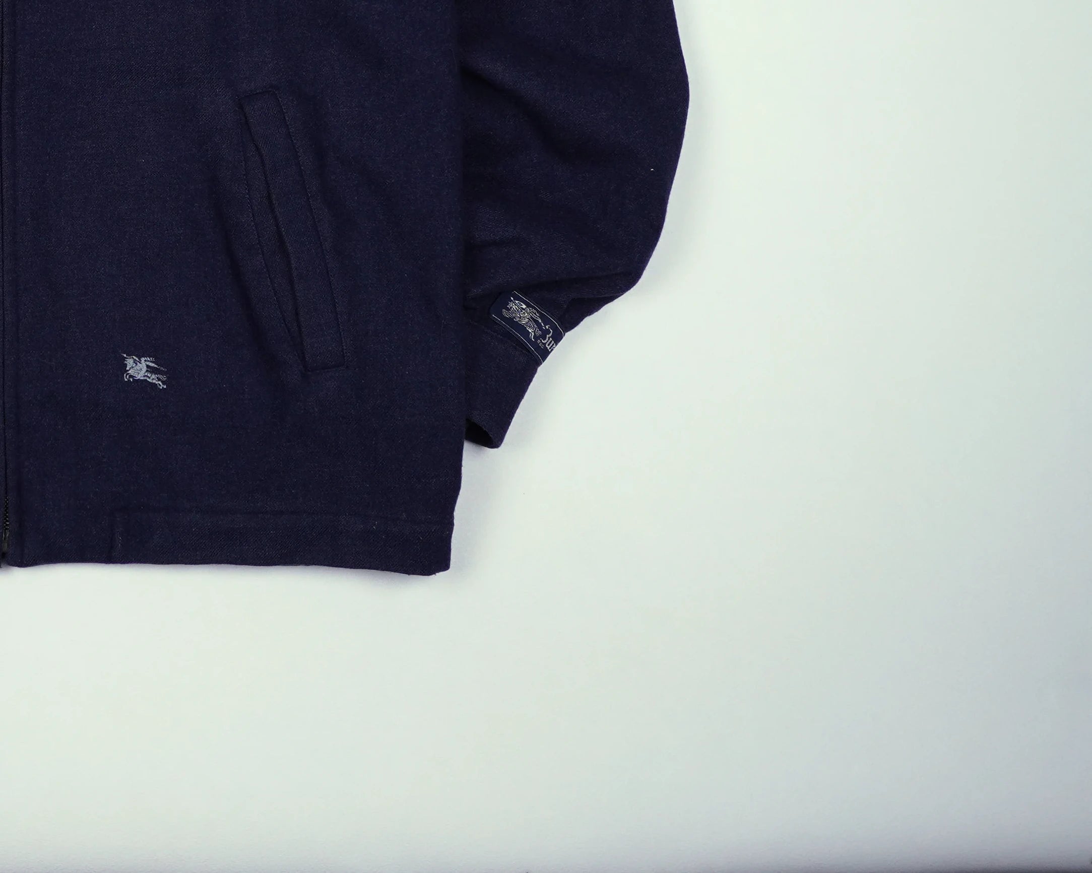 Burberry Navy Harrington Jacket S Wool