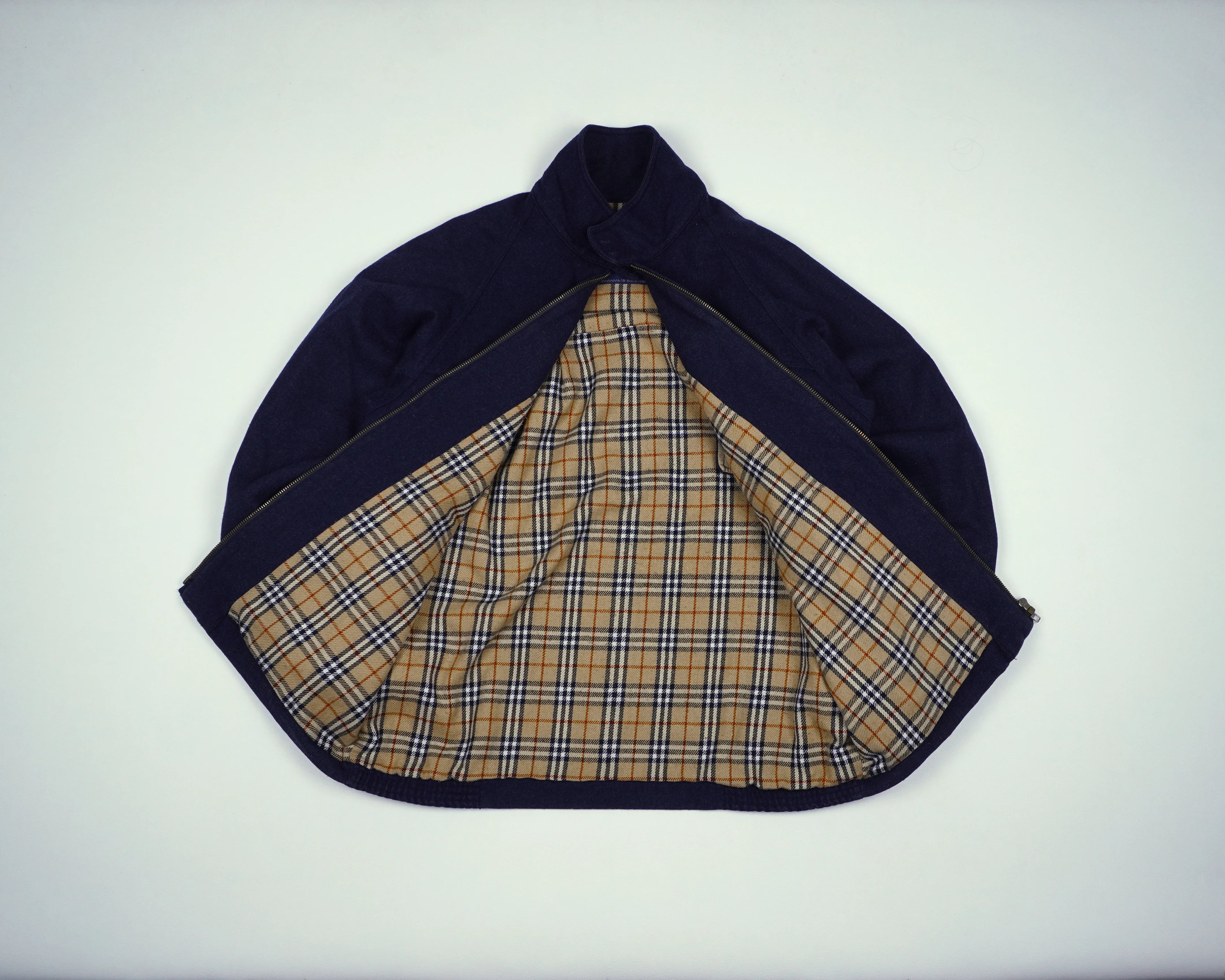 Burberry Navy Harrington Jacket S Wool