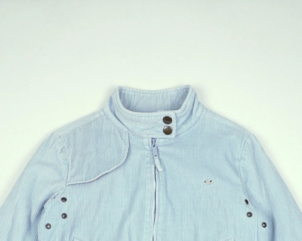 Burberry Blue Bomber Jacket S Corduroy
