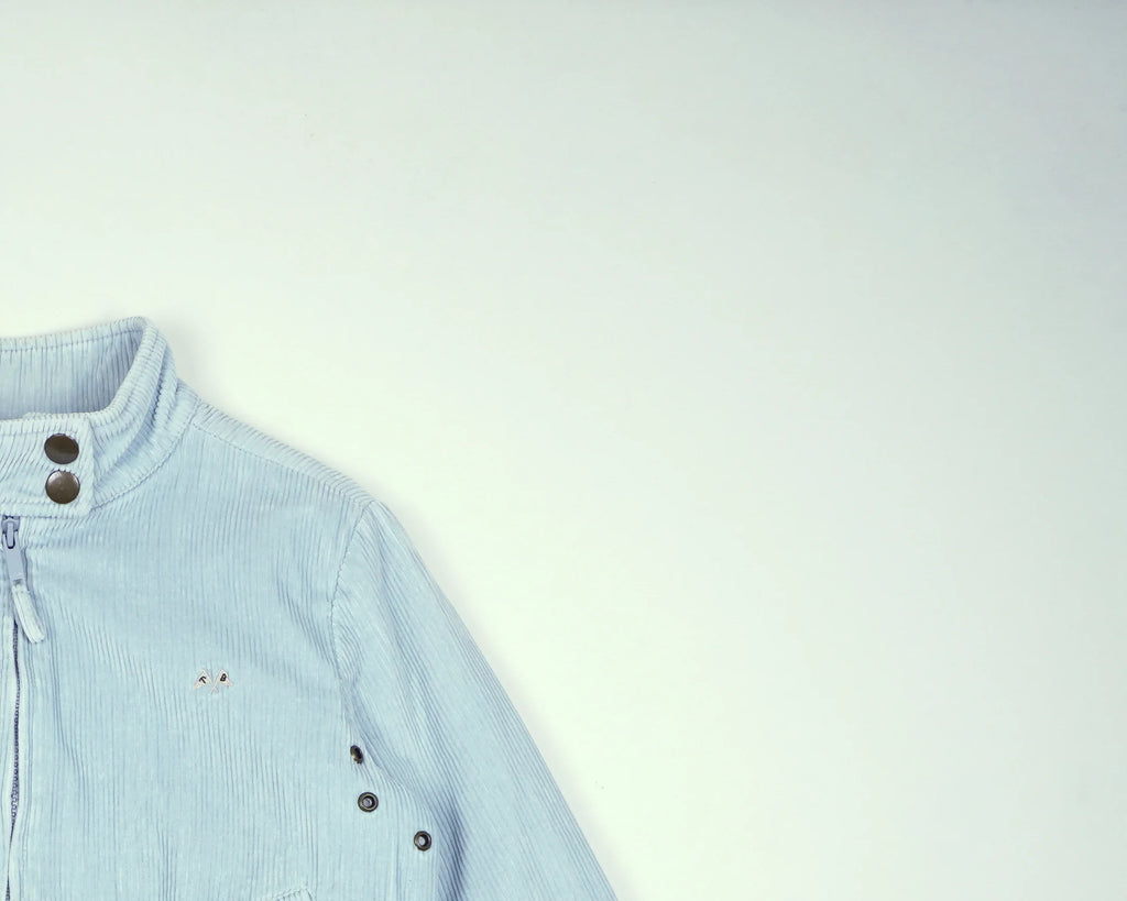 Burberry Blue Bomber Jacket S Corduroy