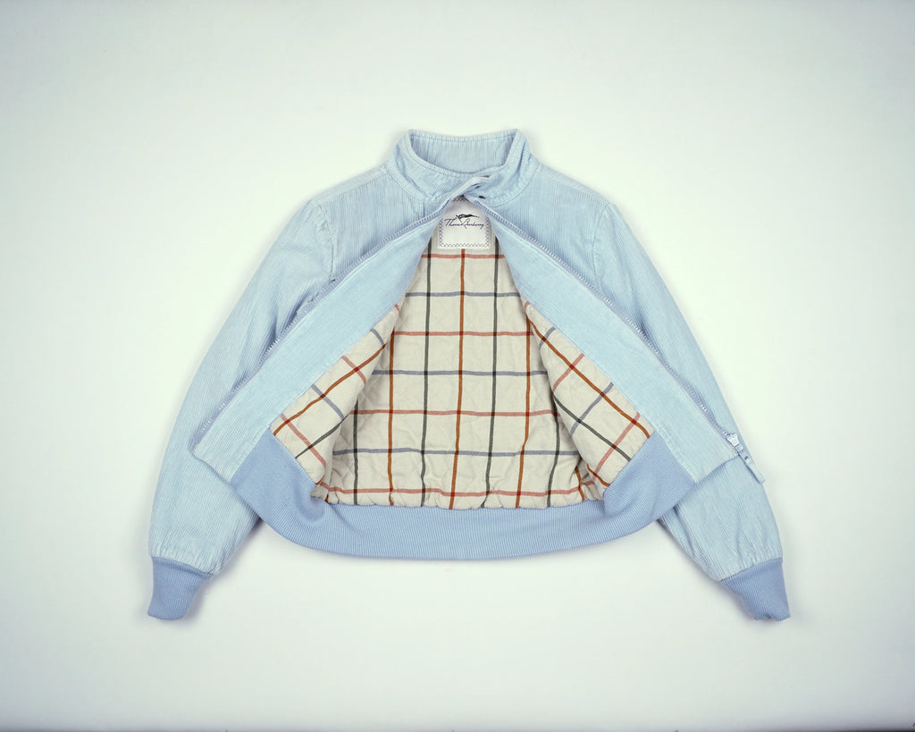 Burberry Blue Bomber Jacket S Corduroy