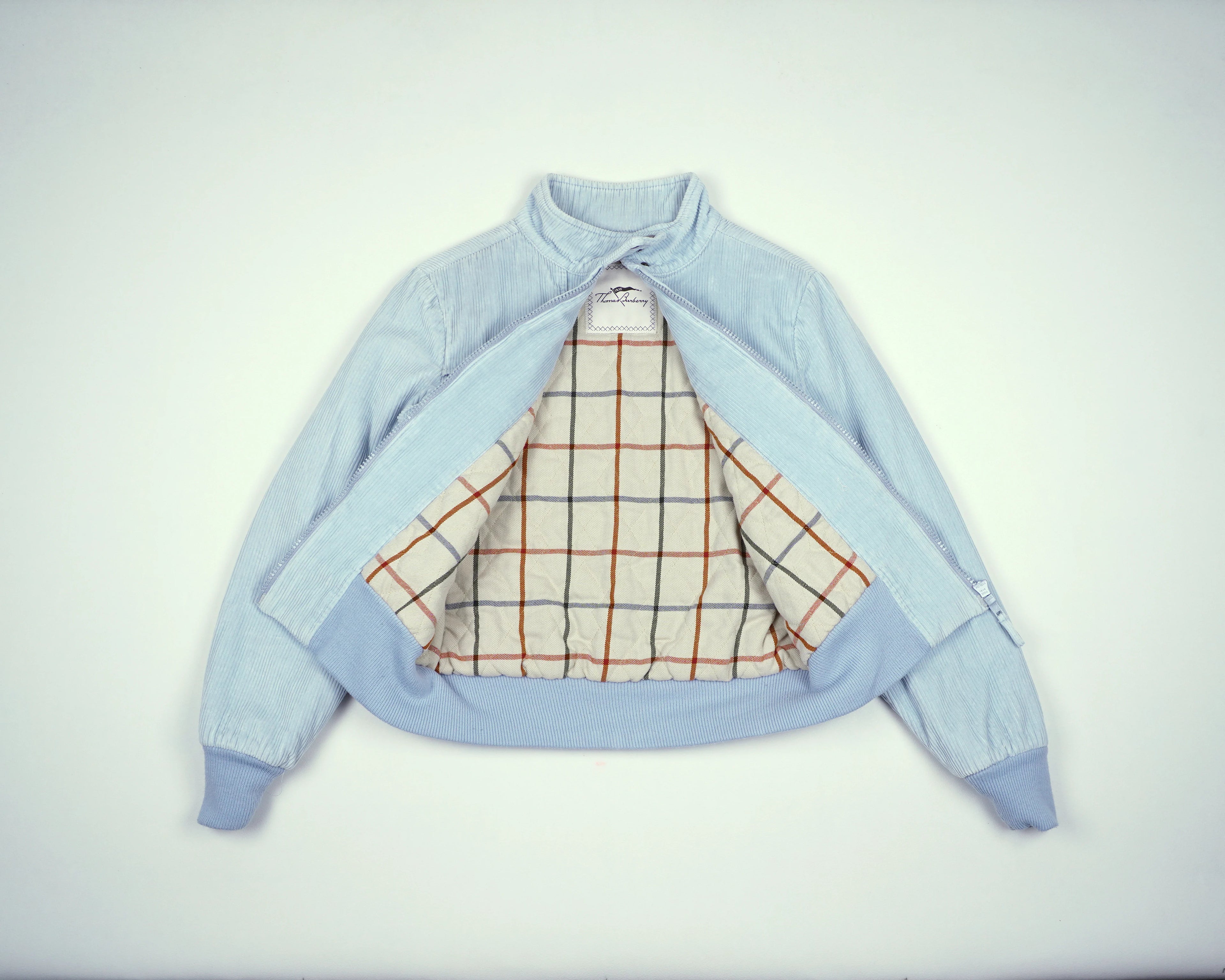 Burberry Blue Bomber Jacket S Corduroy