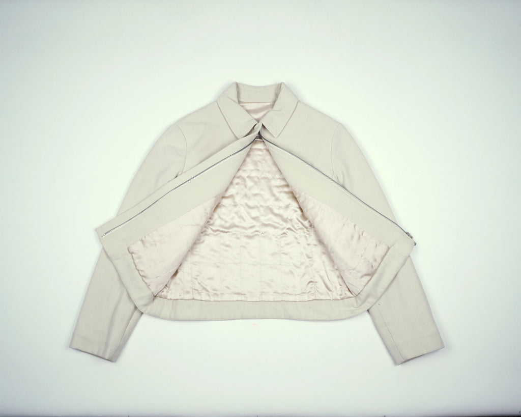 Beige Harrington Jacket XS Wool