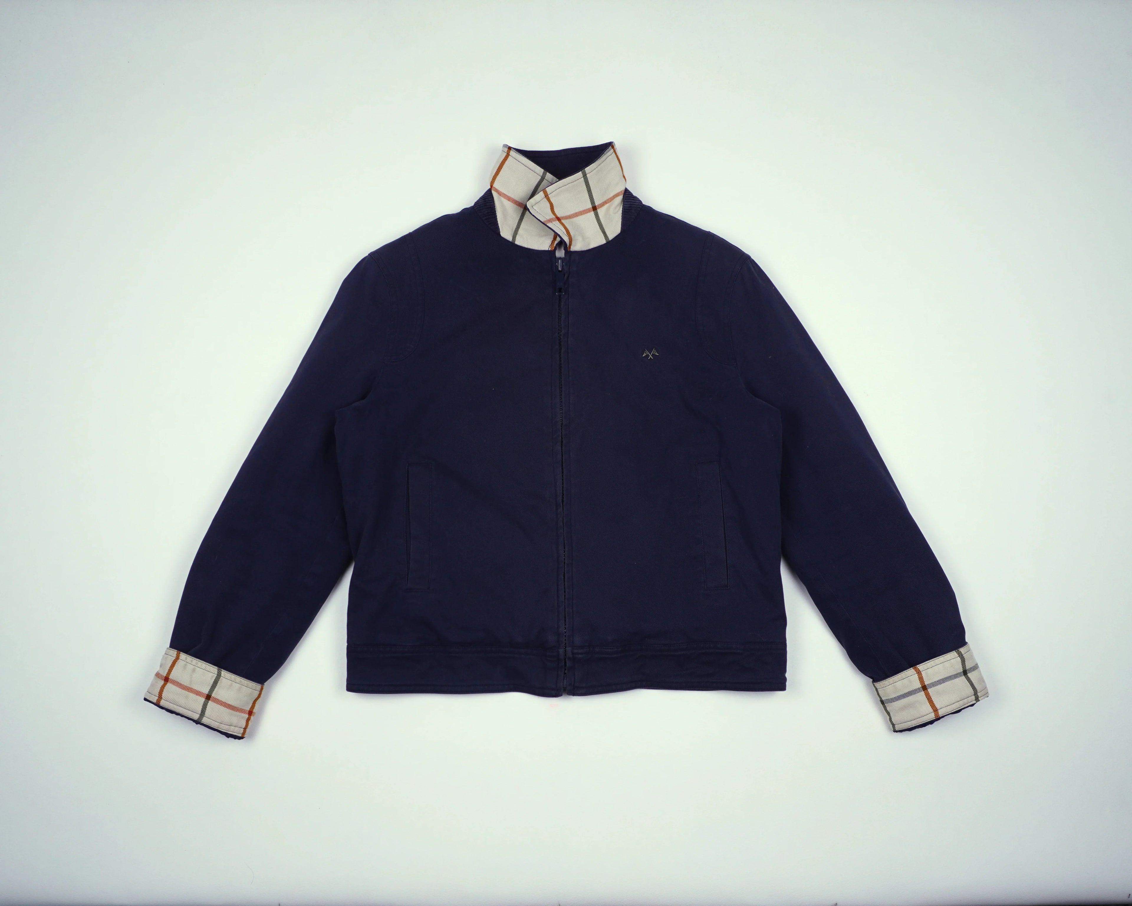 Burberry Navy Harrington Jacket S Cotton