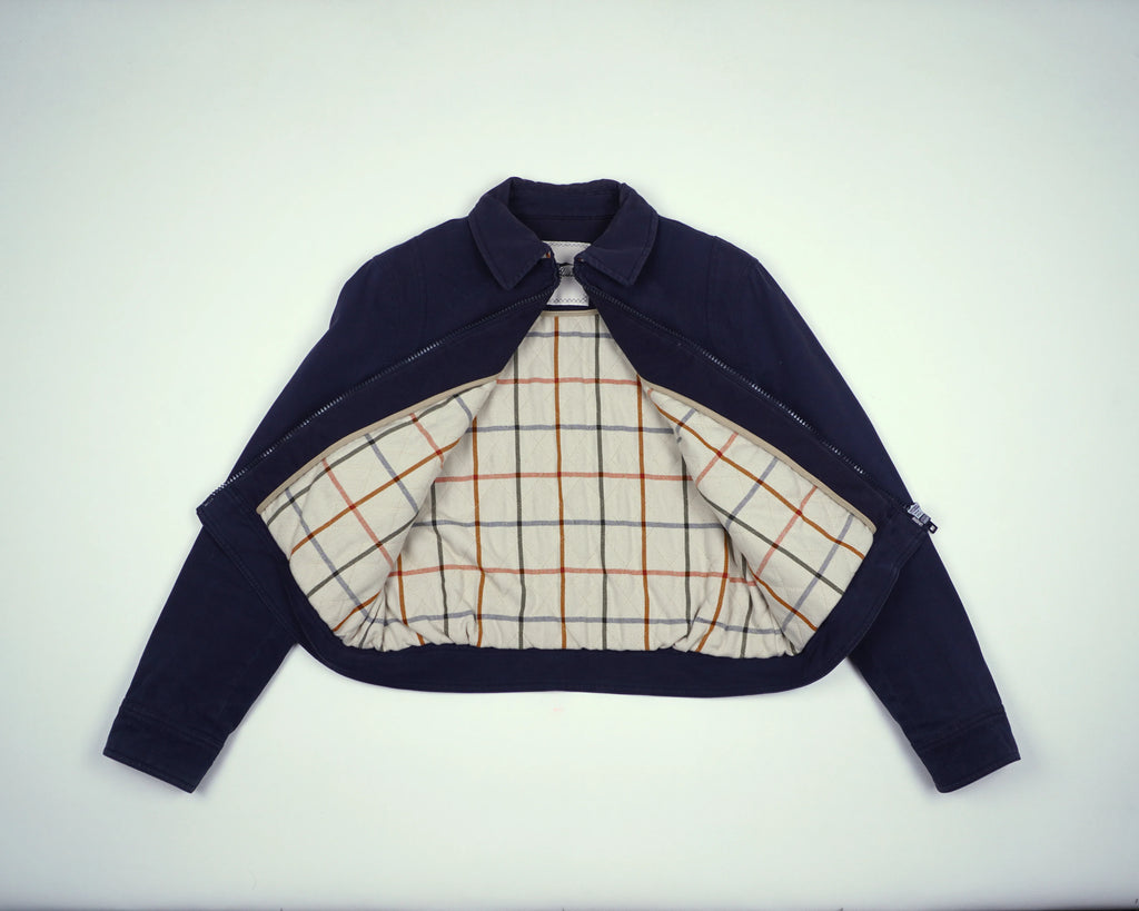 Burberry Navy Harrington Jacket S Cotton