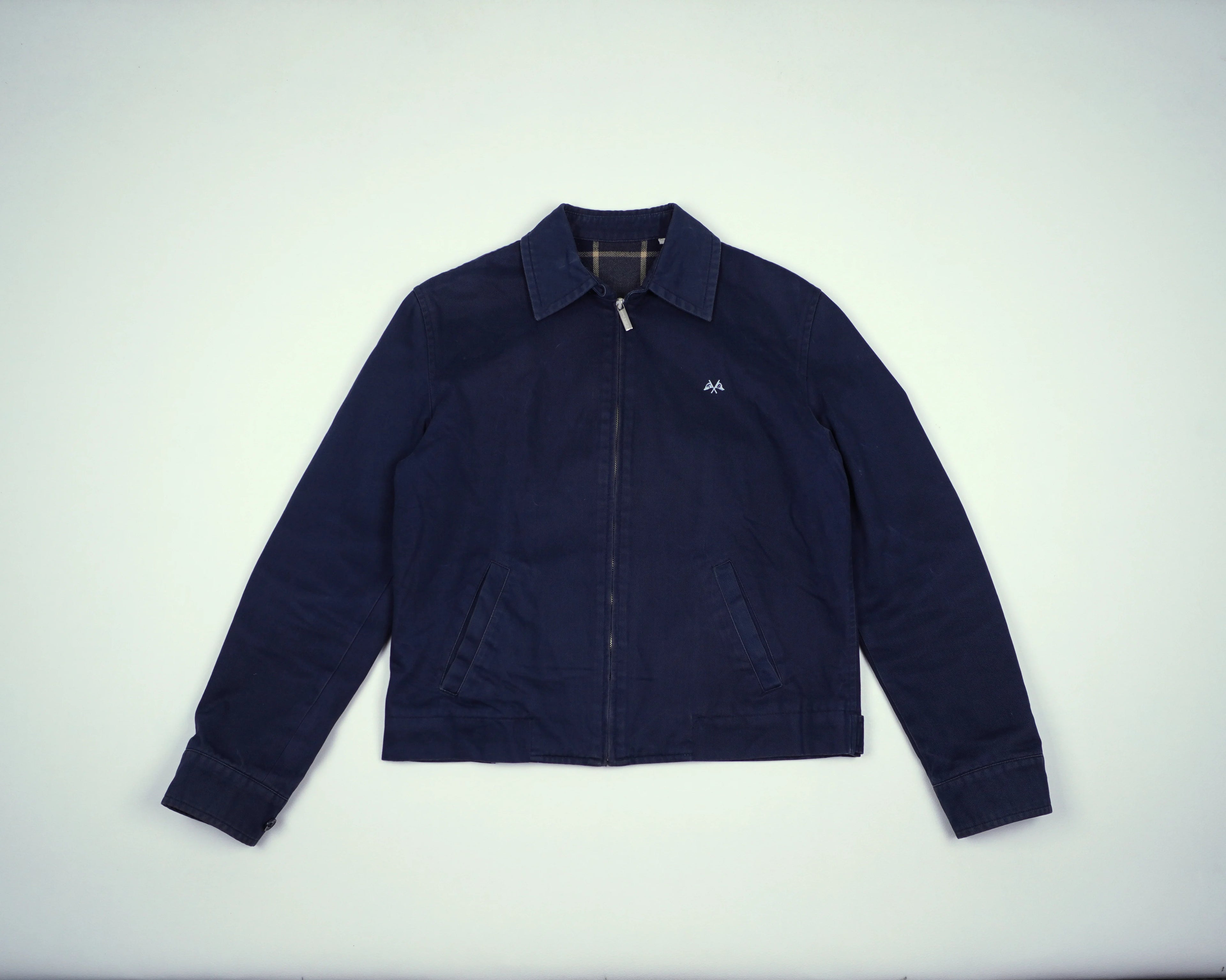 Burberry Navy Harrington Jacket 3XS Cotton