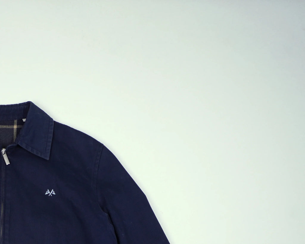 Burberry Navy Harrington Jacket 3XS Cotton