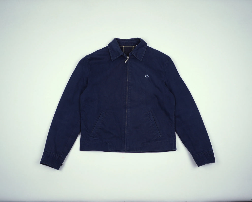 Burberry Navy Harrington Jacket L Cotton