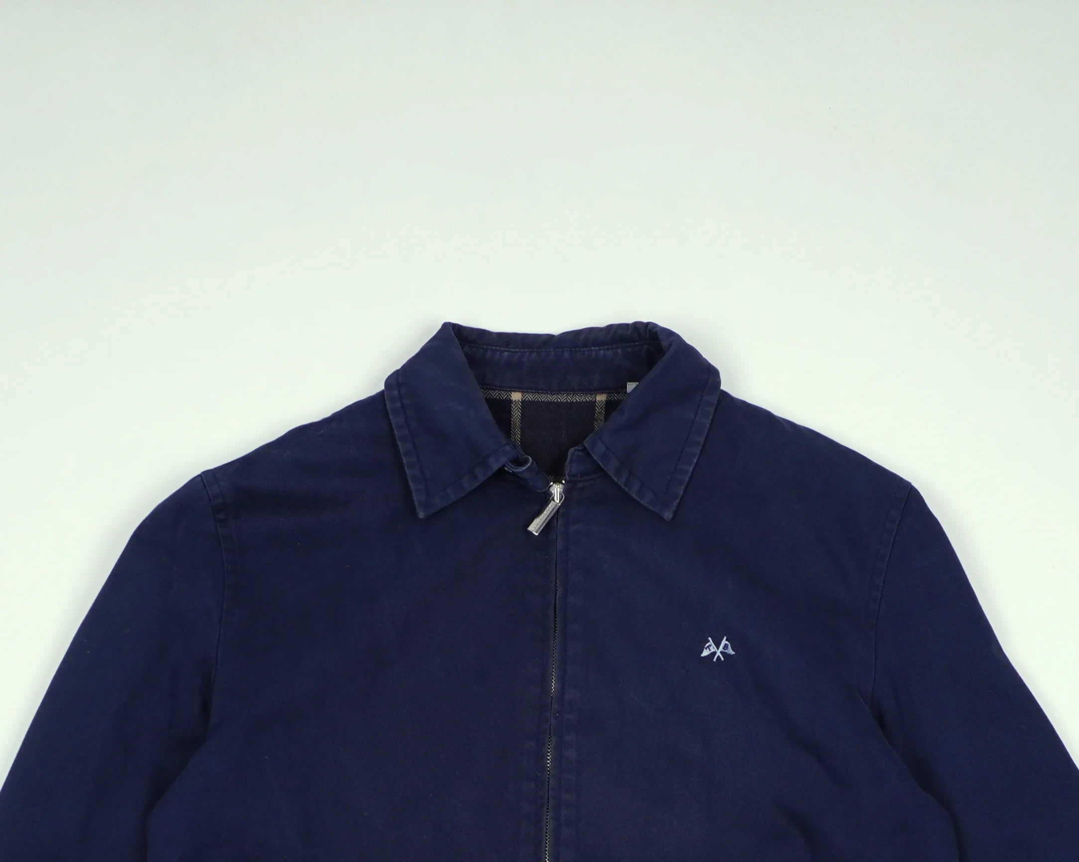 Burberry Navy Harrington Jacket L Cotton