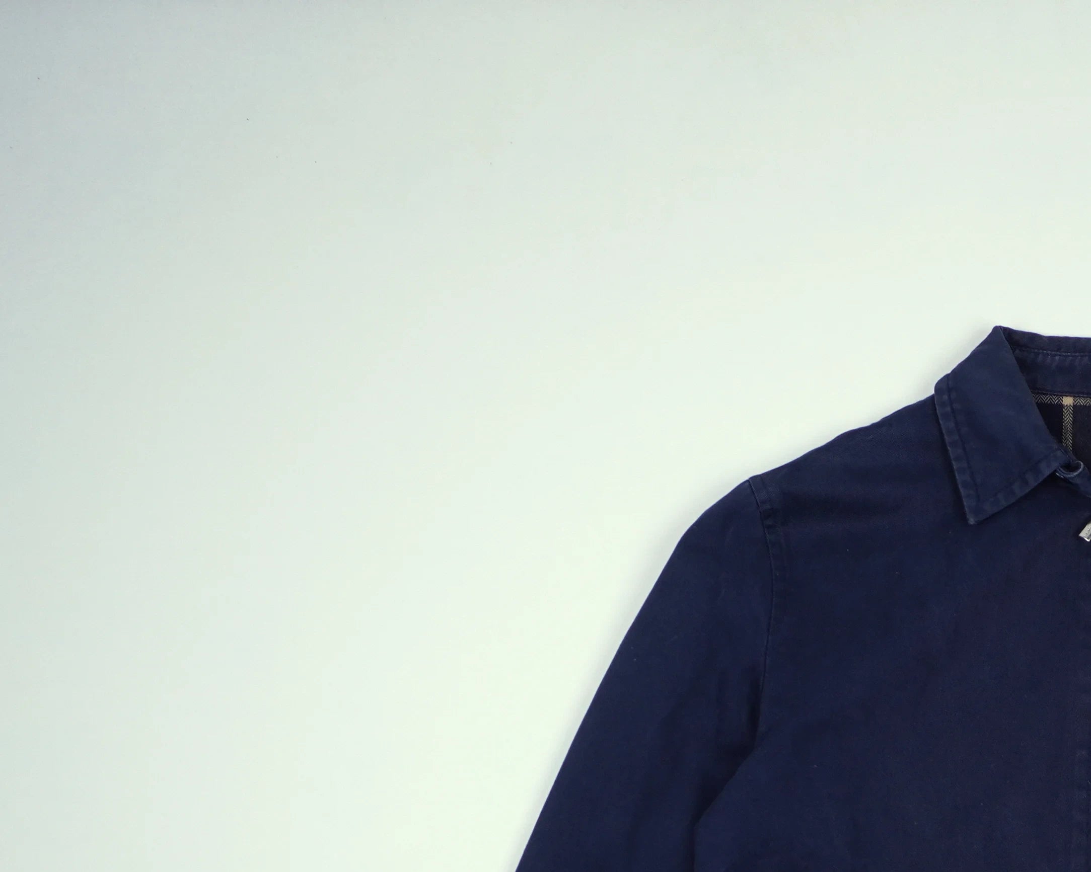 Burberry Navy Harrington Jacket L Cotton