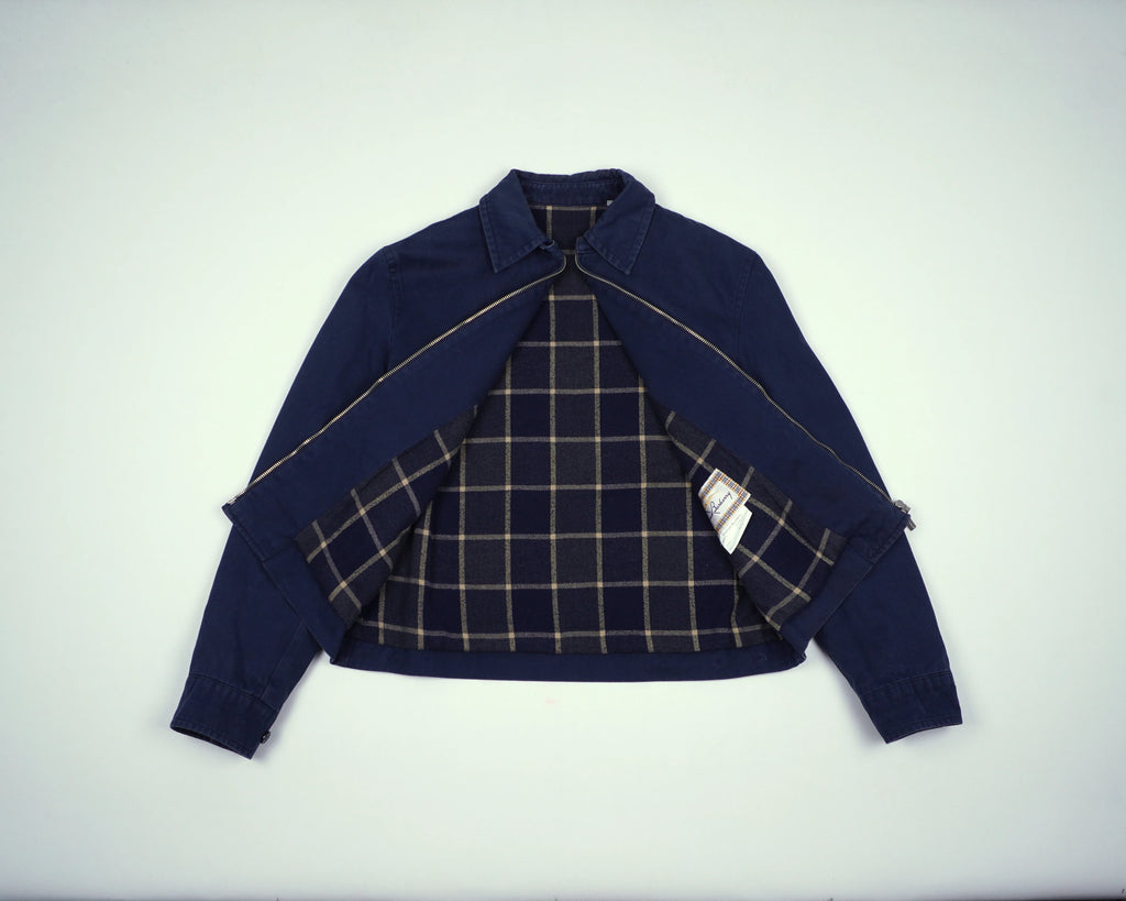 Burberry Navy Harrington Jacket L Cotton