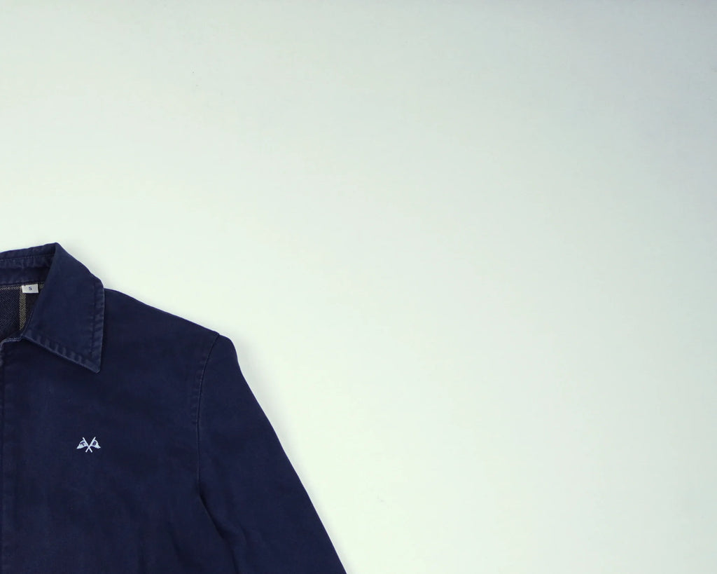 Burberry Navy Harrington Jacket XXS Cotton