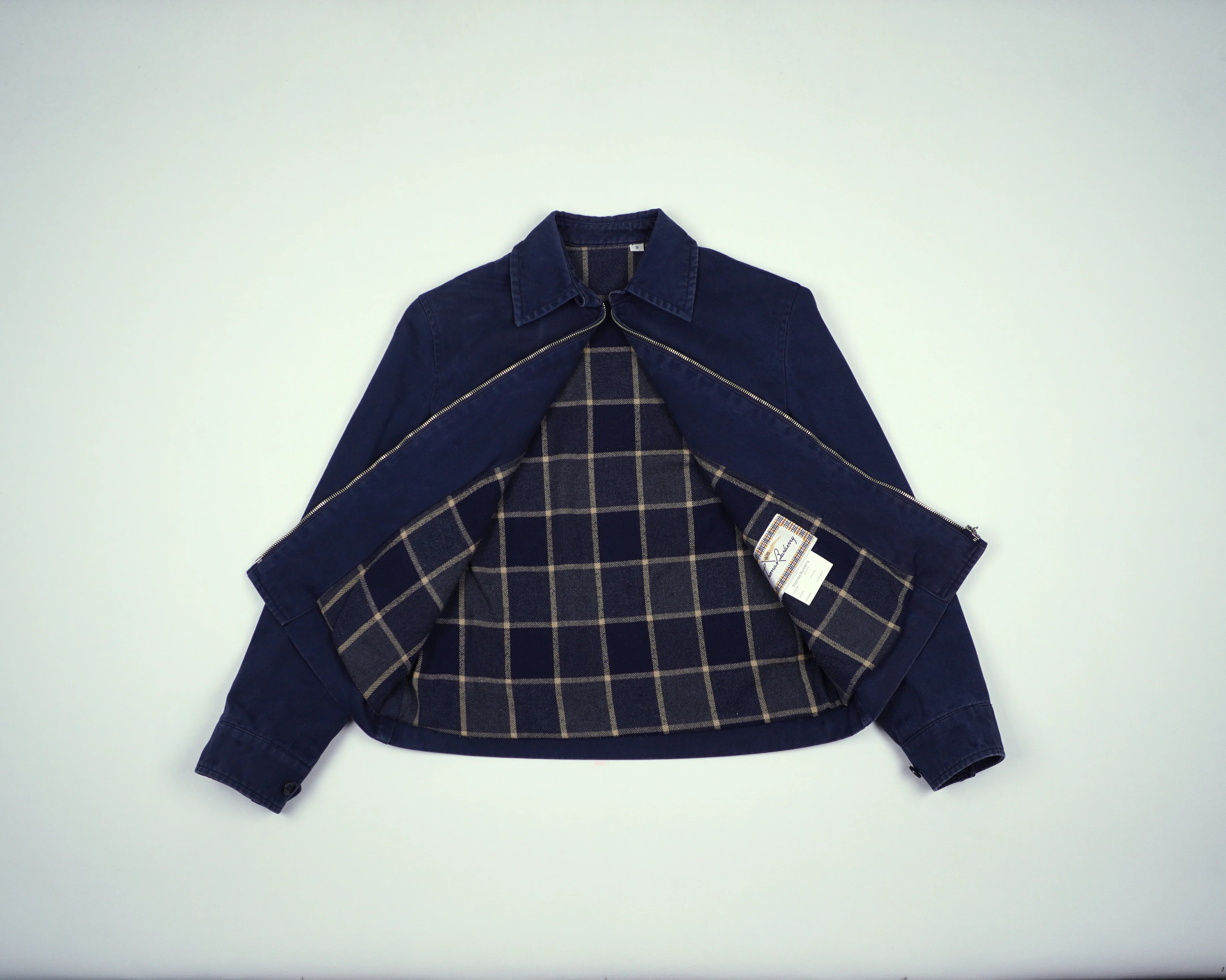 Burberry Navy Harrington Jacket XXS Cotton