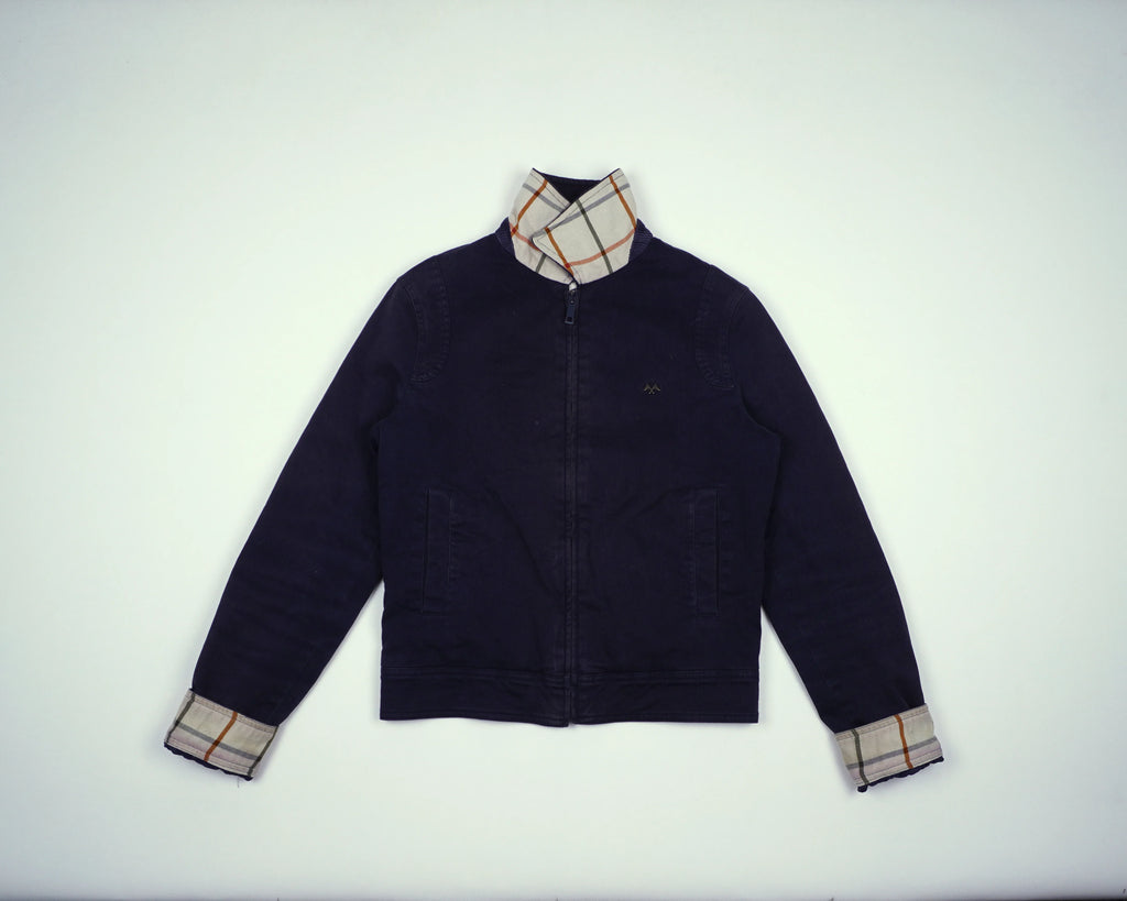 Burberry Navy Harrington Jacket M Cotton