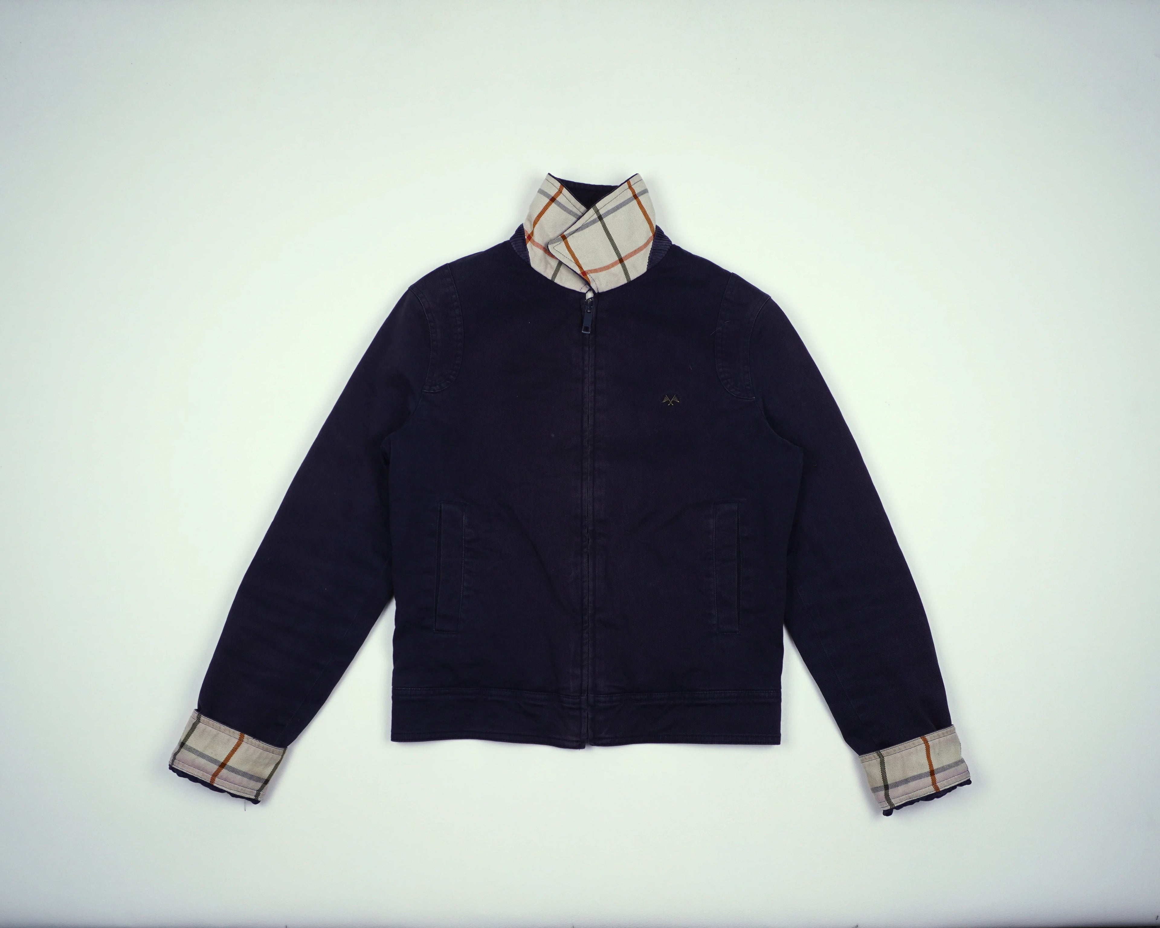 Burberry Navy Harrington Jacket M Cotton