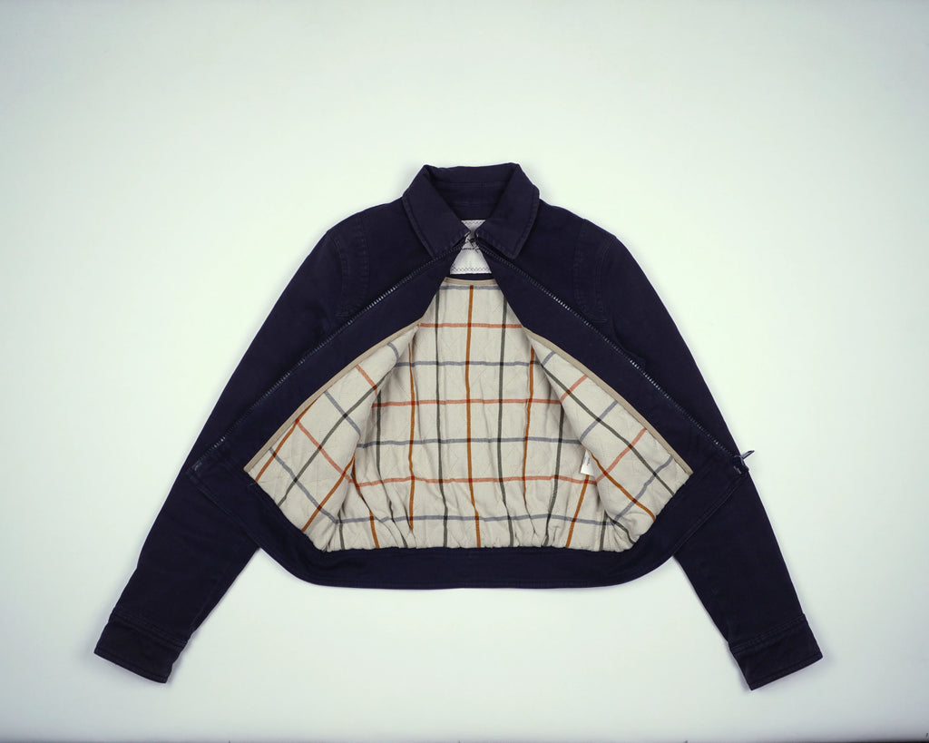 Burberry Navy Harrington Jacket M Cotton