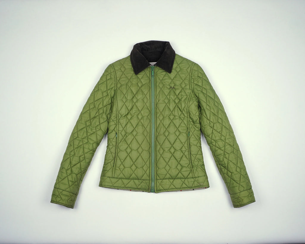 Burberry Green Quilted Jacket XXS Polyester