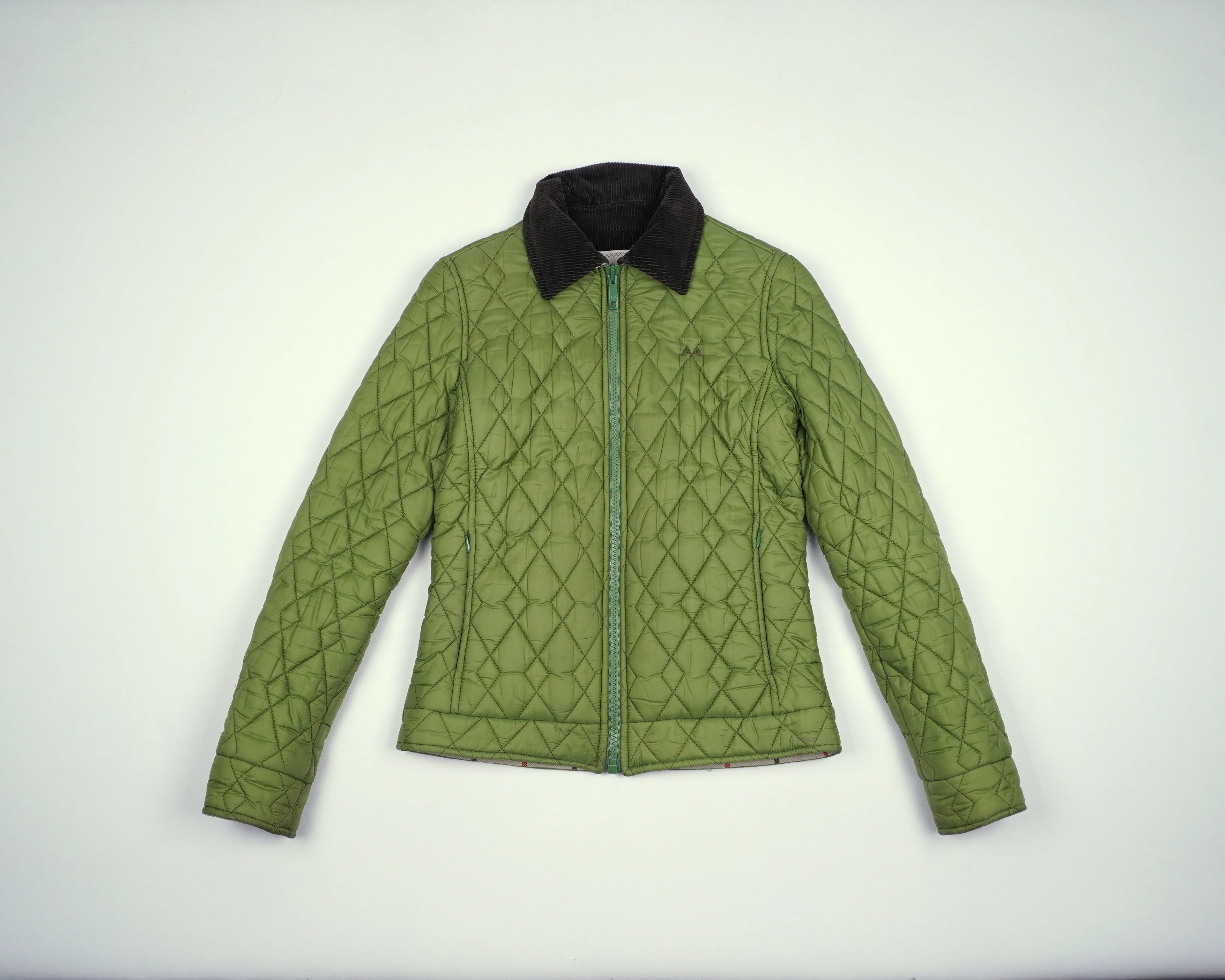Burberry Green Quilted Jacket XXS Polyester