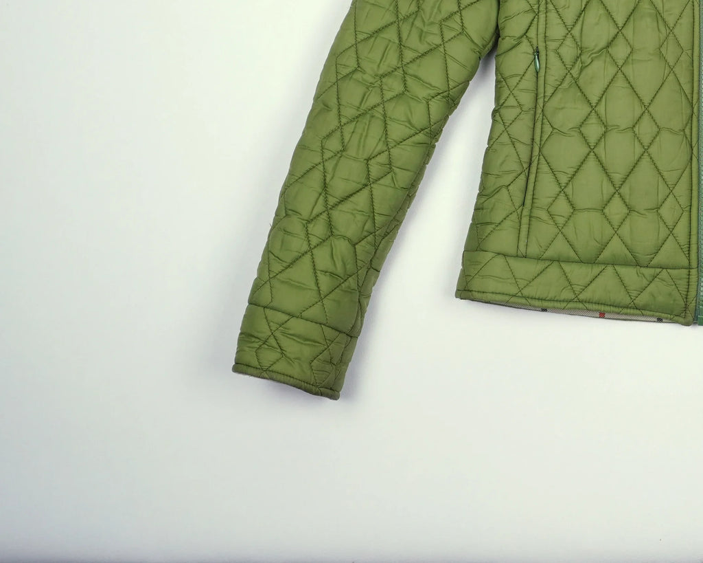 Burberry Green Quilted Jacket XXS Polyester