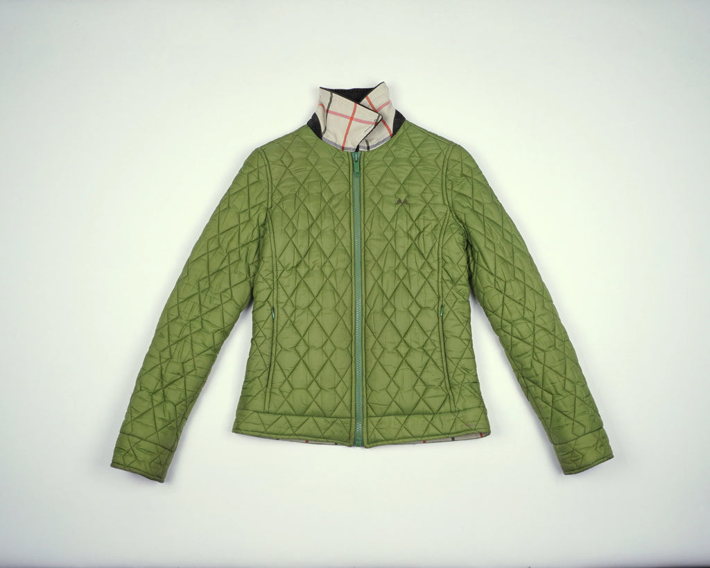 Burberry Green Quilted Jacket XXS Polyester