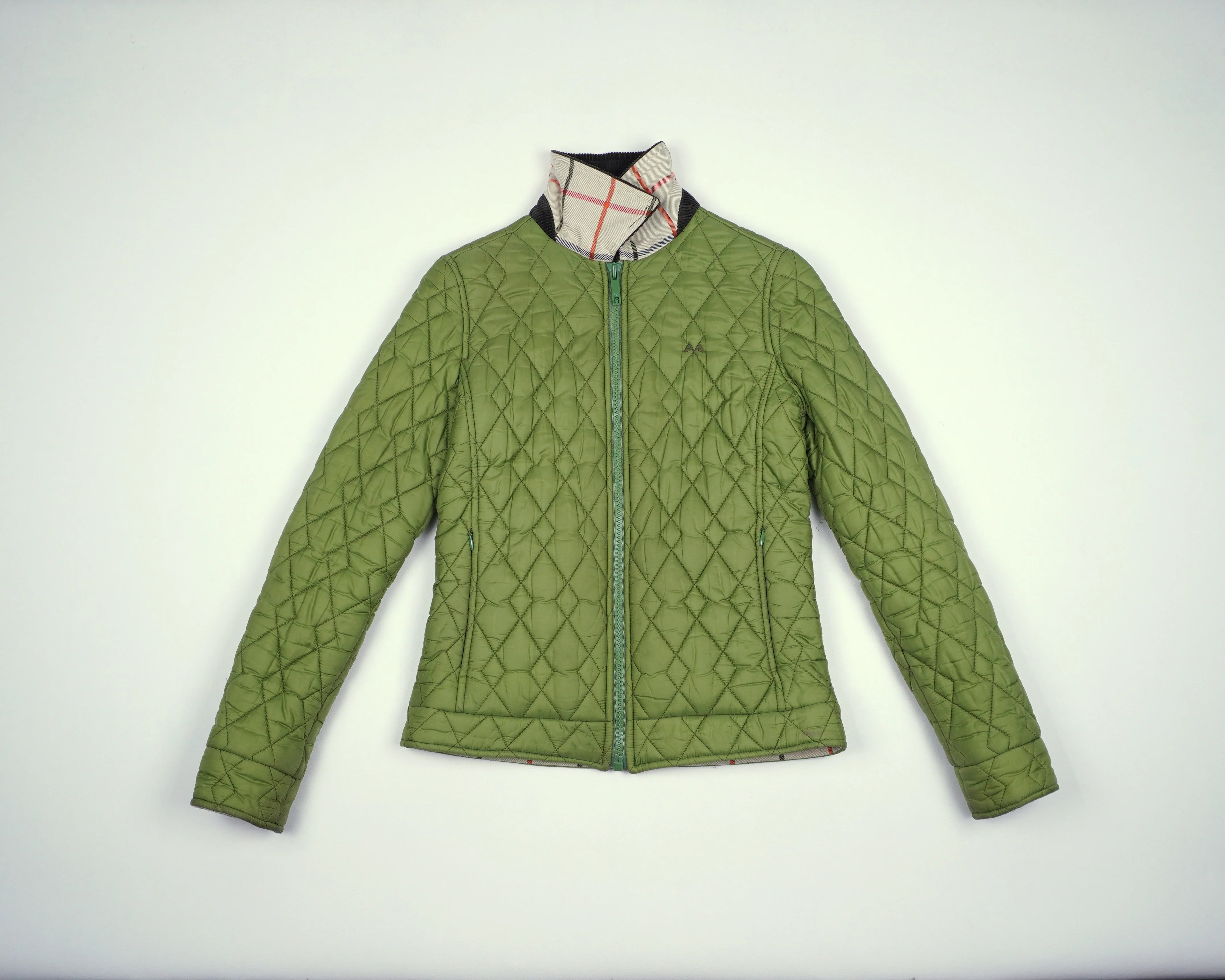 Burberry Green Quilted Jacket XXS Polyester
