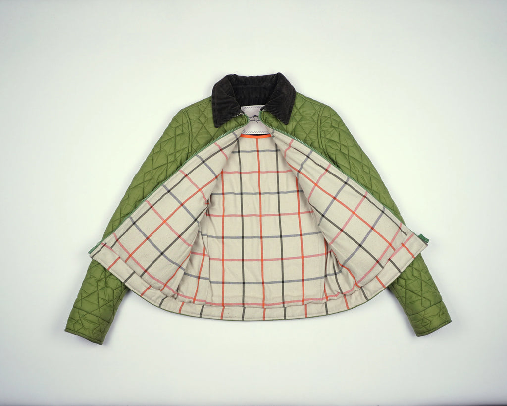 Burberry Green Quilted Jacket XXS Polyester