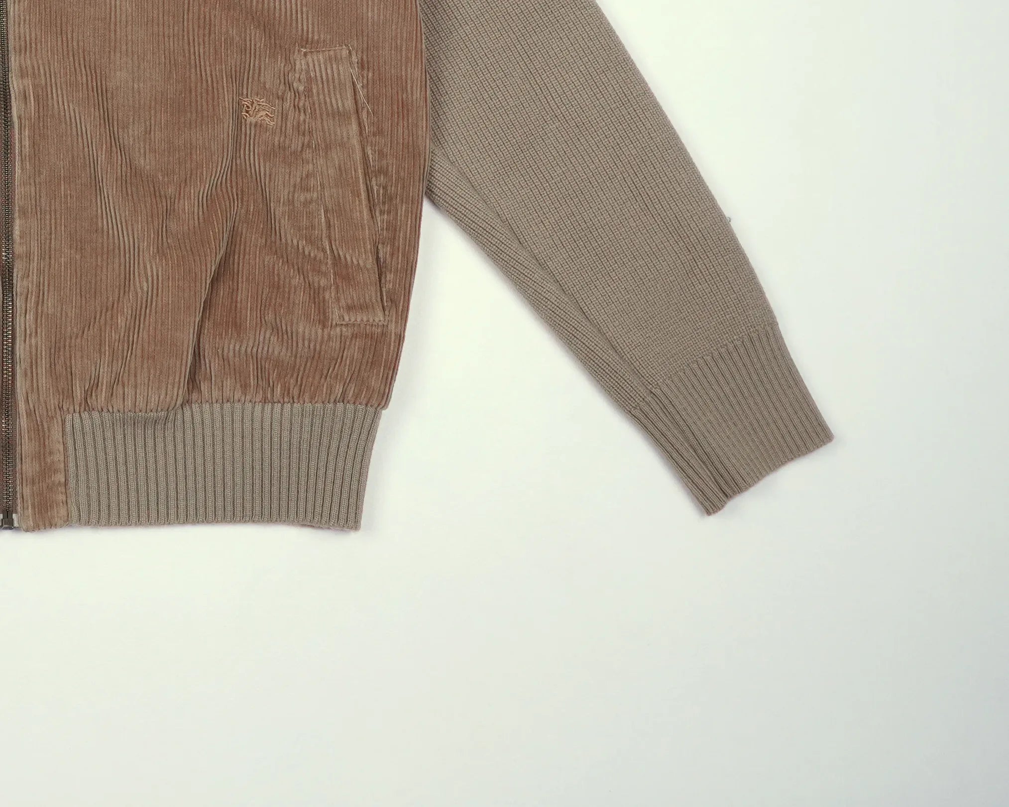 Burberry Beige Bomber Jacket S Corduroy