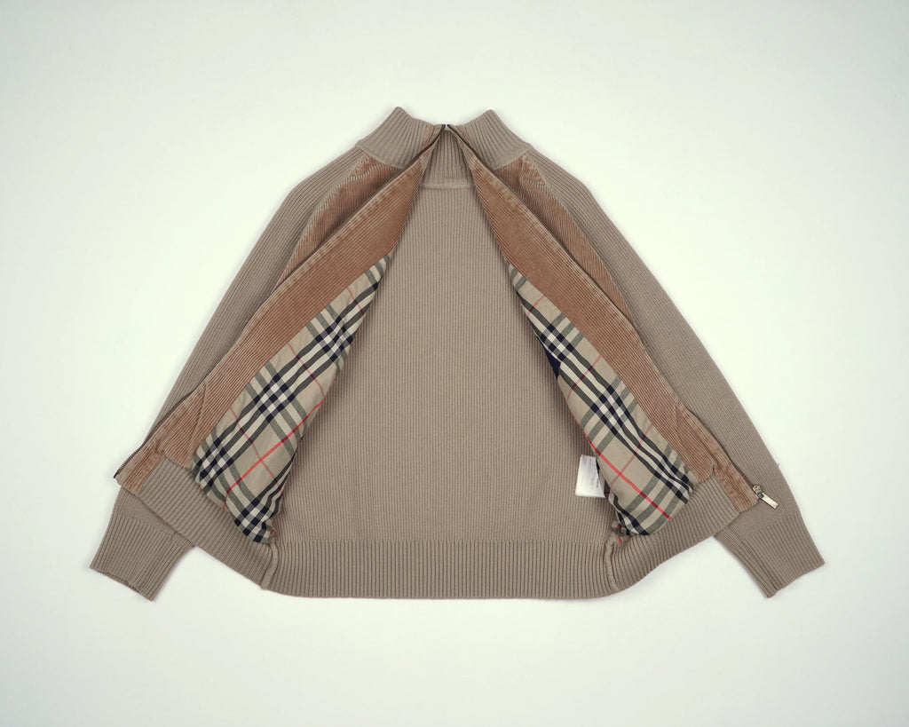 Burberry Beige Bomber Jacket S Corduroy
