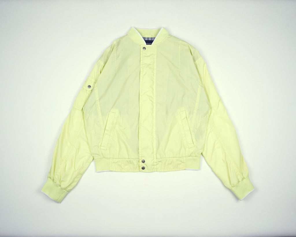 Burberry Yellow Bomber Jacket L Nylon