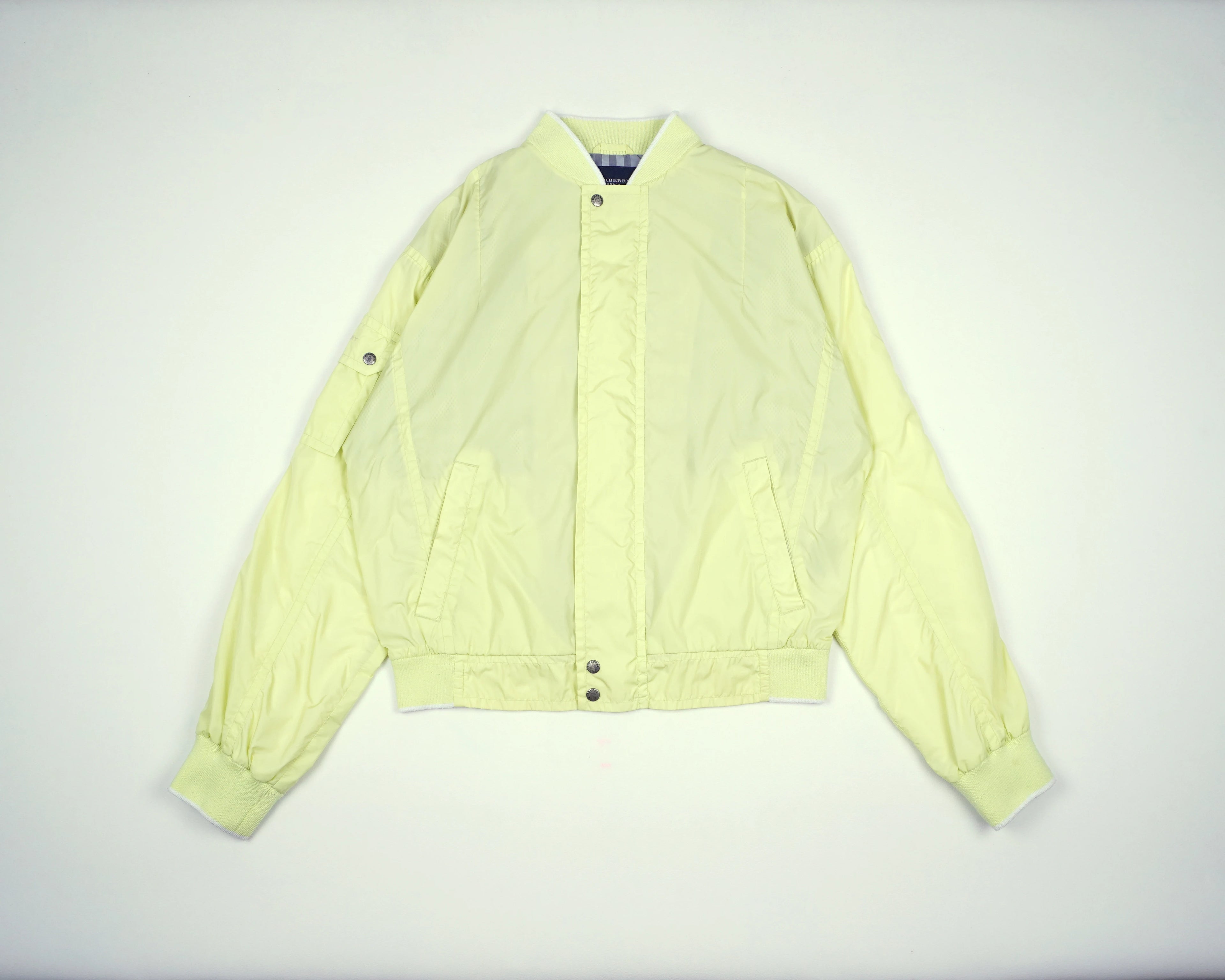Burberry Yellow Bomber Jacket L Nylon
